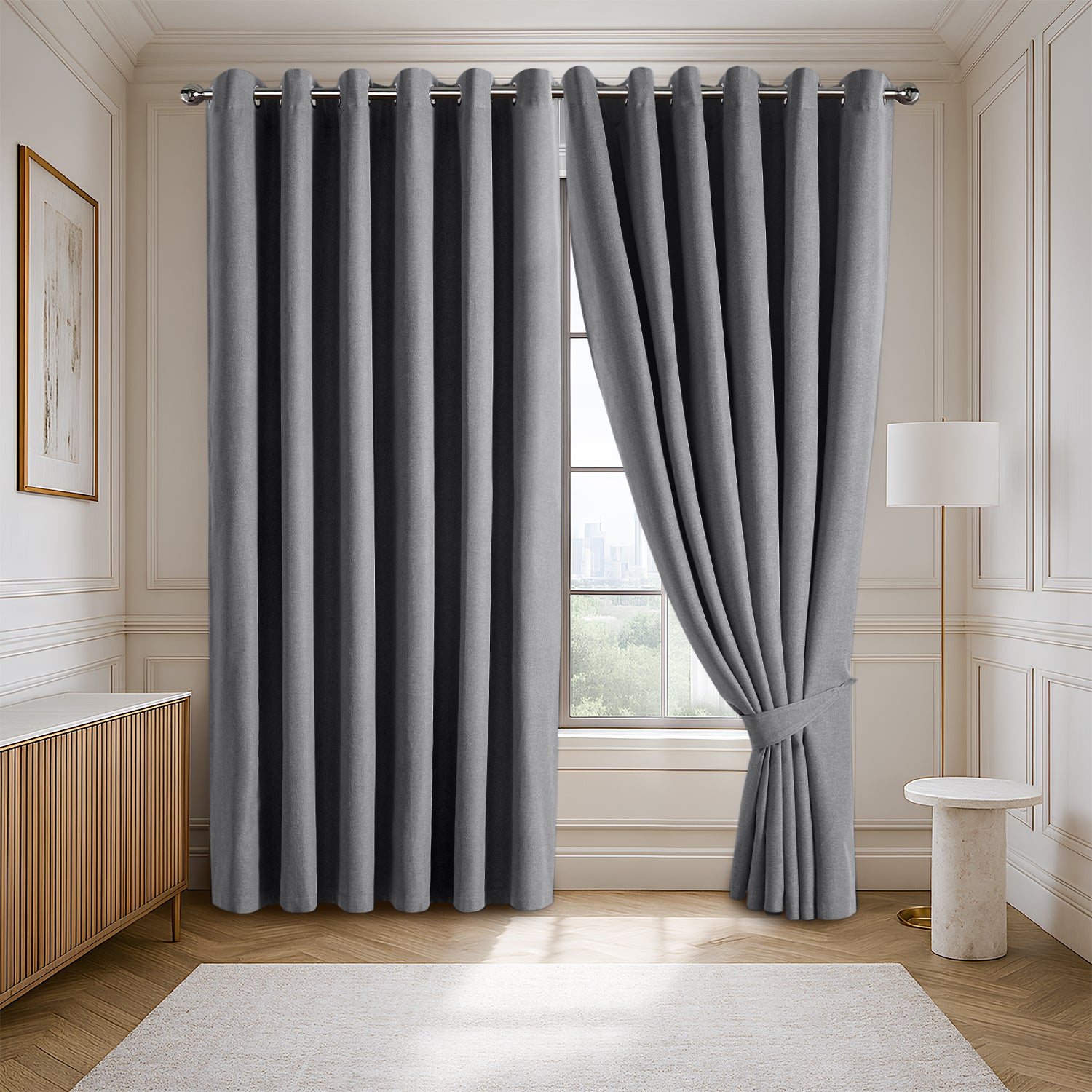 135 GSM Eyelet Ready Made Blackout Curtains For Living Room