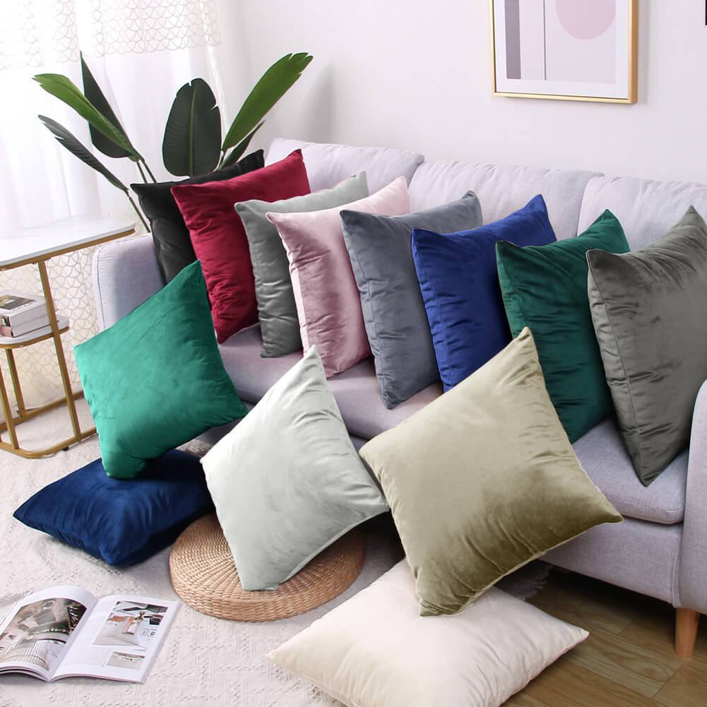 Plain Velvet Cushion Covers
