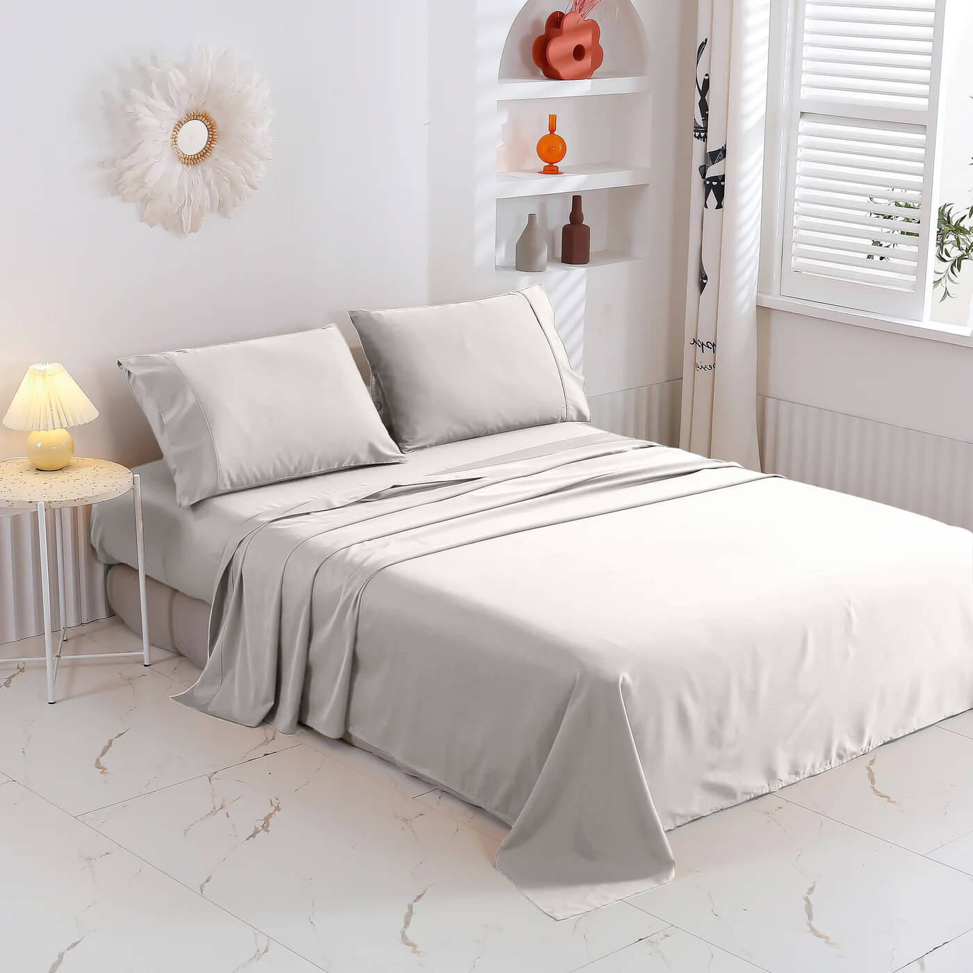 Flat Sheet Egyptian Cotton Bedsheet Cream