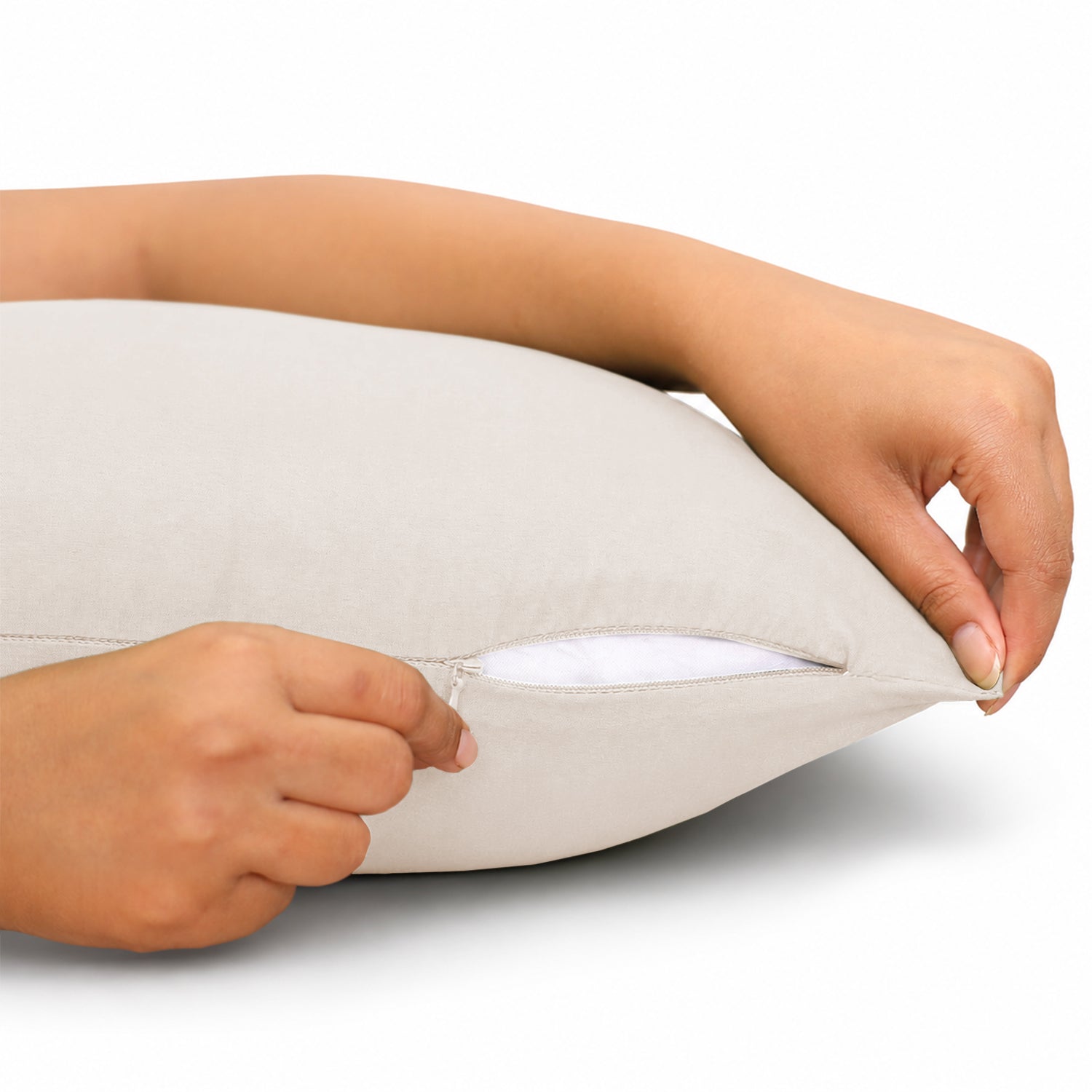 Pair of Microfibre Plain Cushion Covers for Bed & Living Room