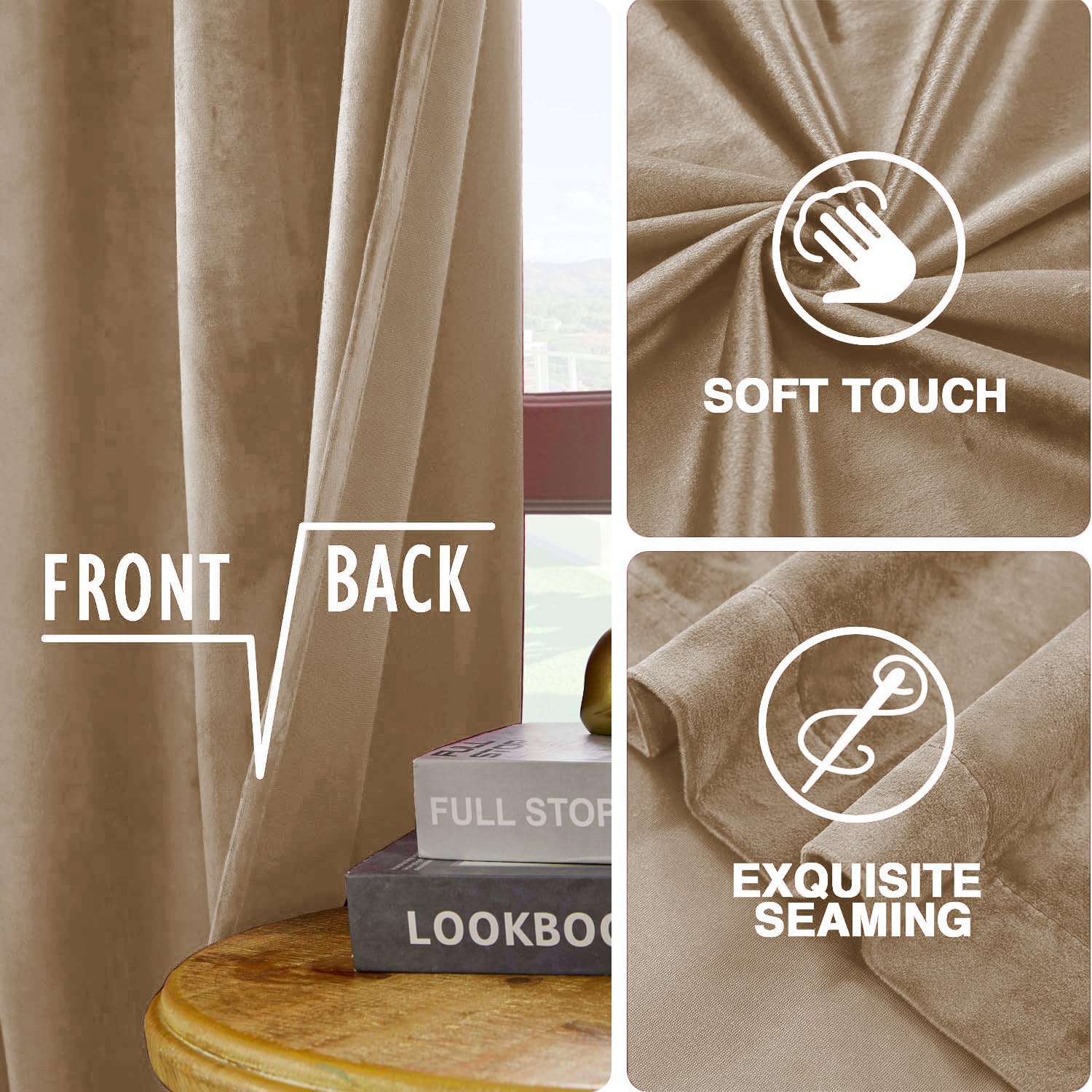 Velvet Eyelet Curtains Ready Made