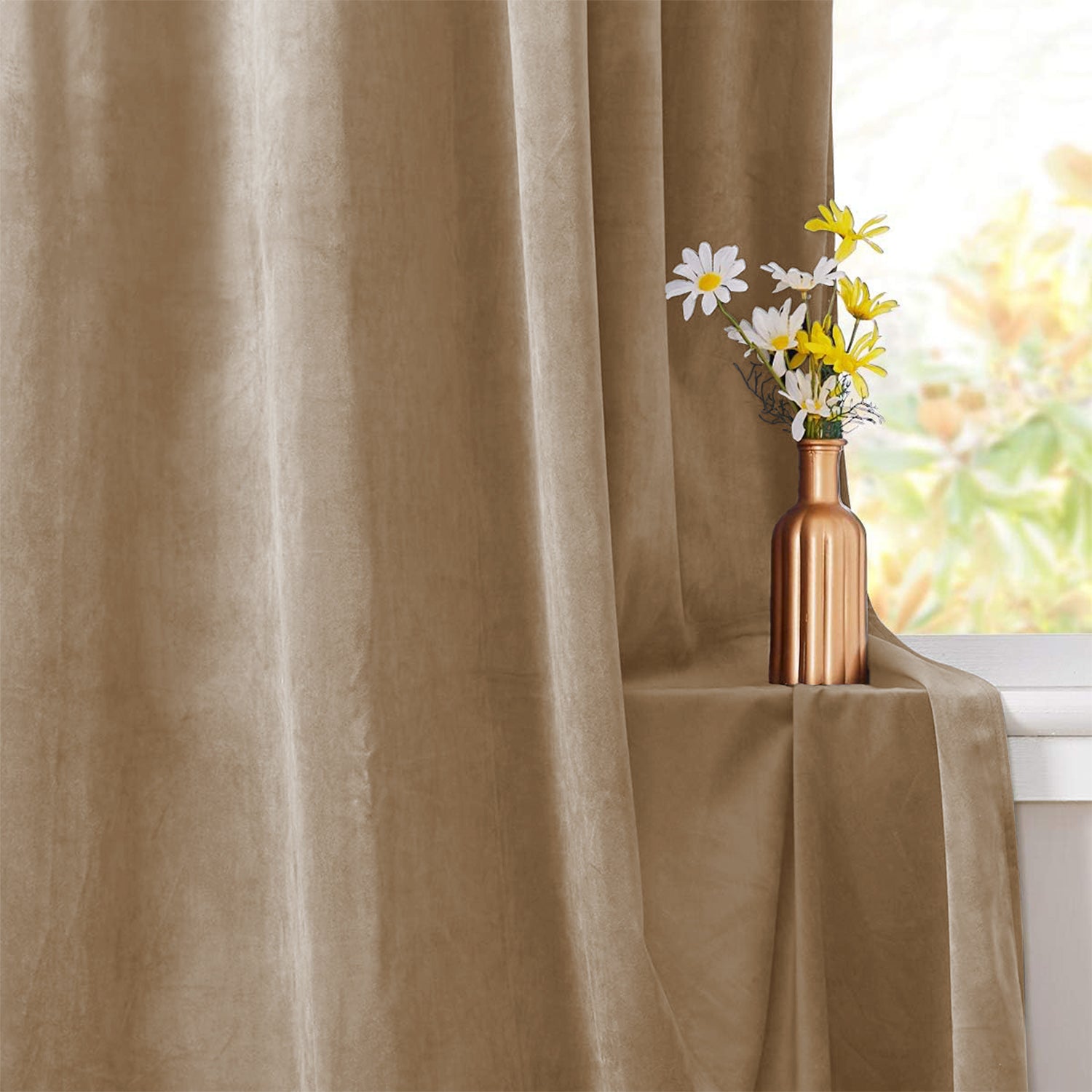 Velvet Eyelet Curtains Ready Made