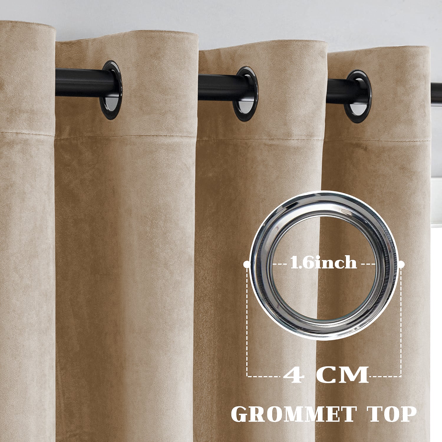 Velvet Eyelet Curtains Ready Made