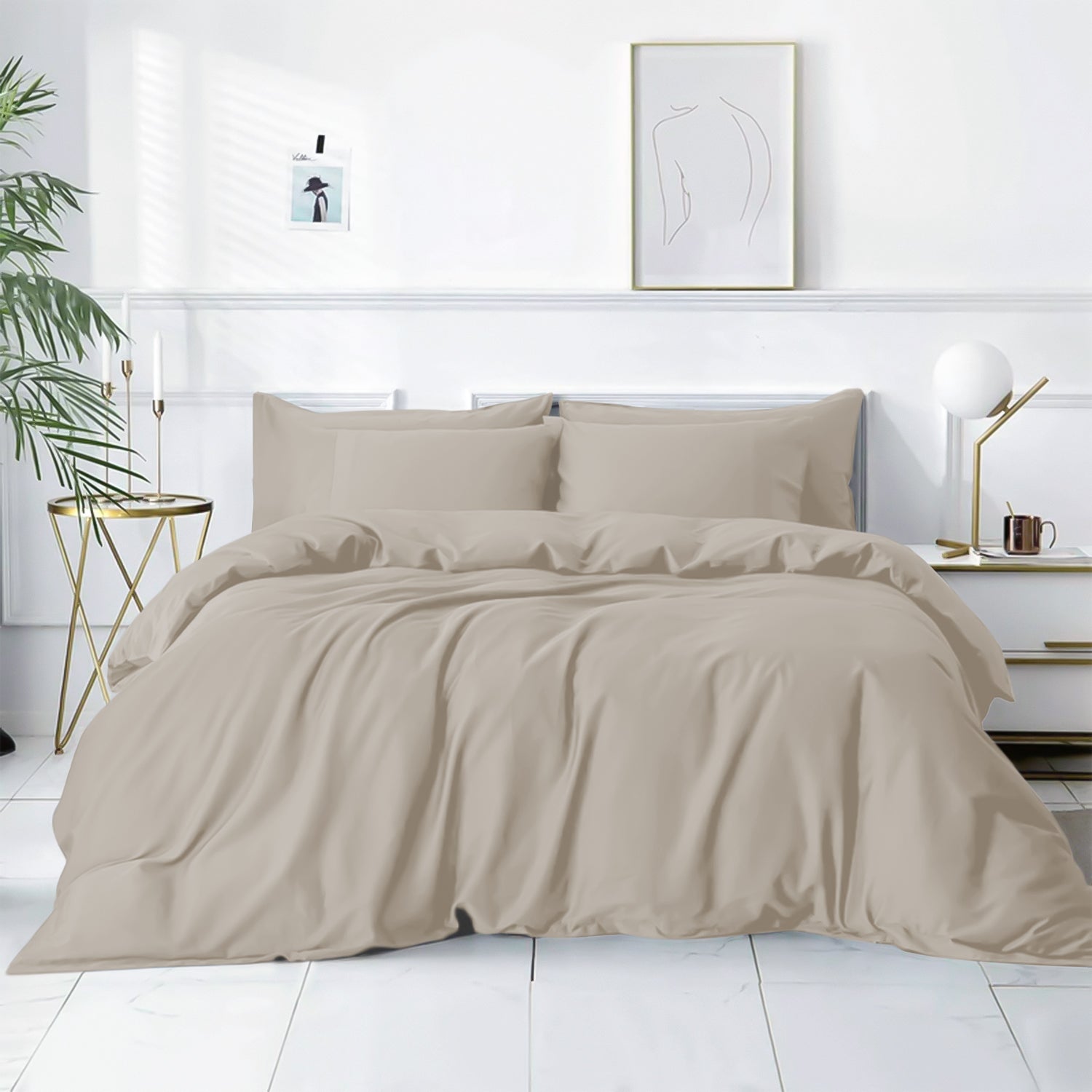 Plain Duvet Cover with Pillowcase Set