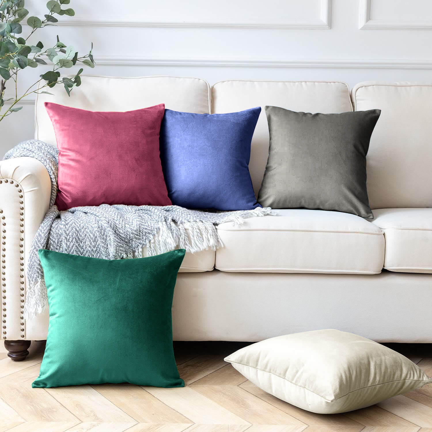 Plain Velvet Cushion Covers 45x45
