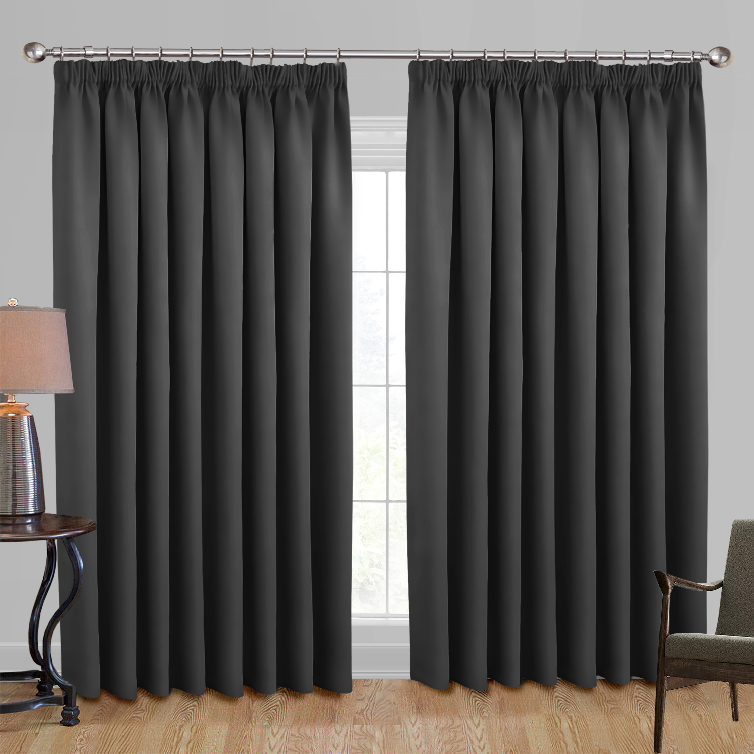 Pencil Pleat Blackout Curtains