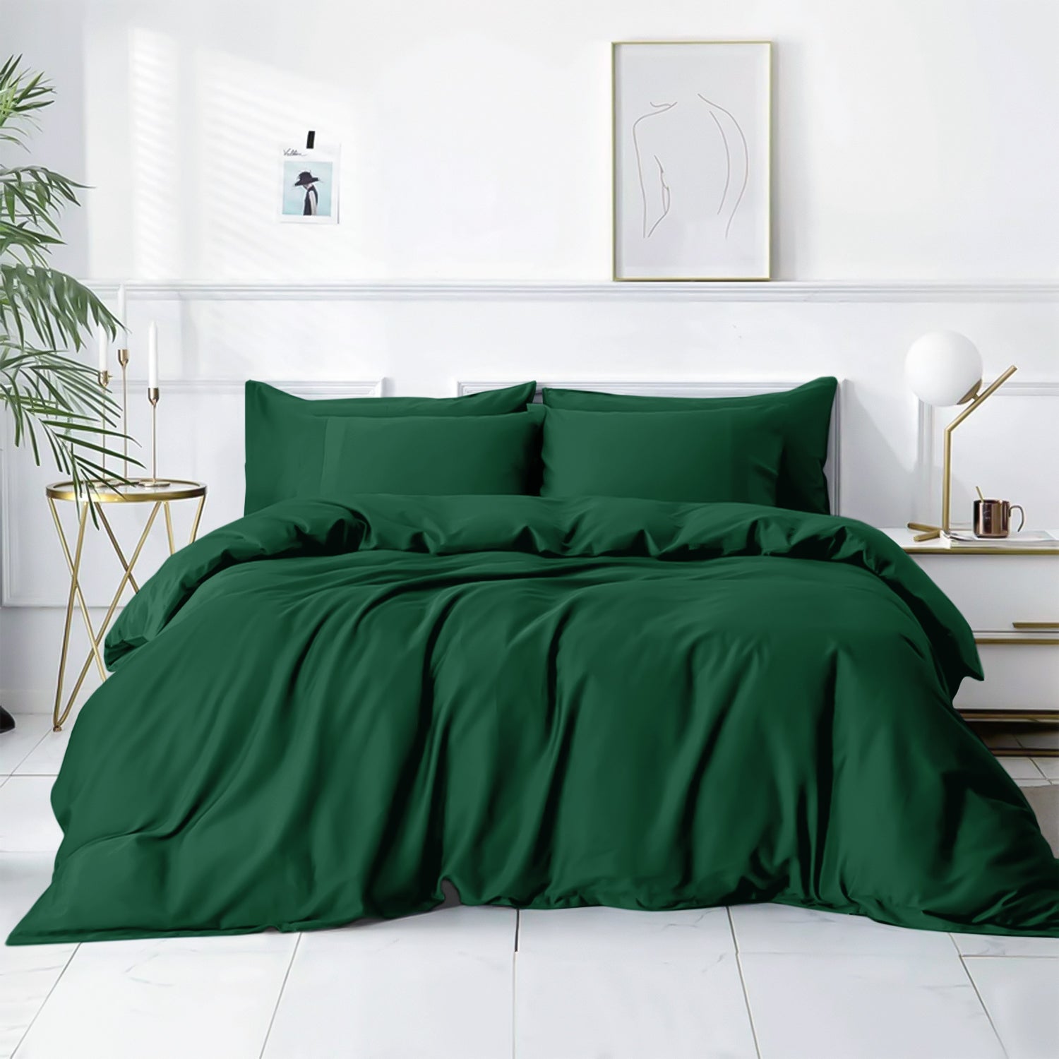 Plain Duvet Cover with Pillowcase Set