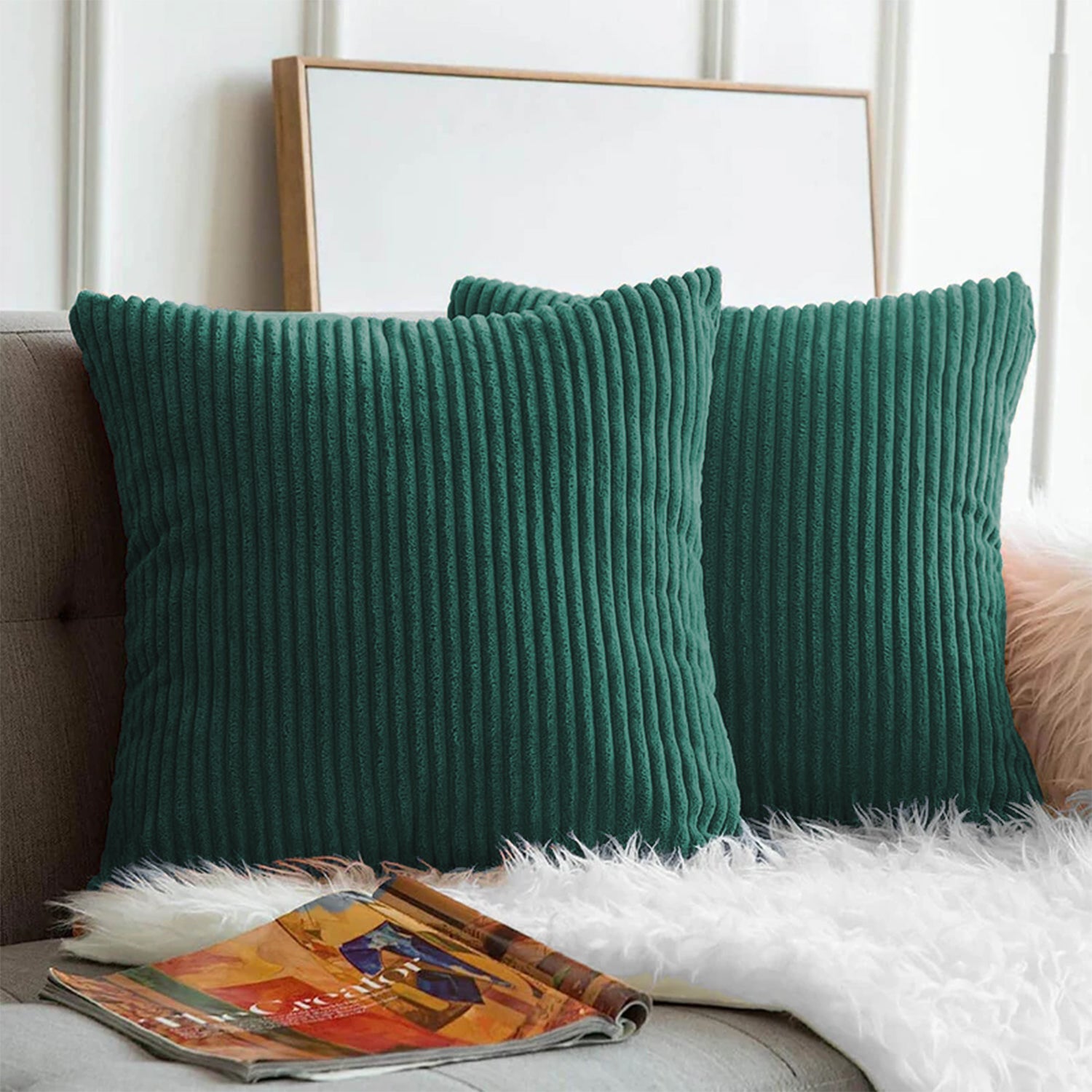 Striped Velvet Cushion Covers