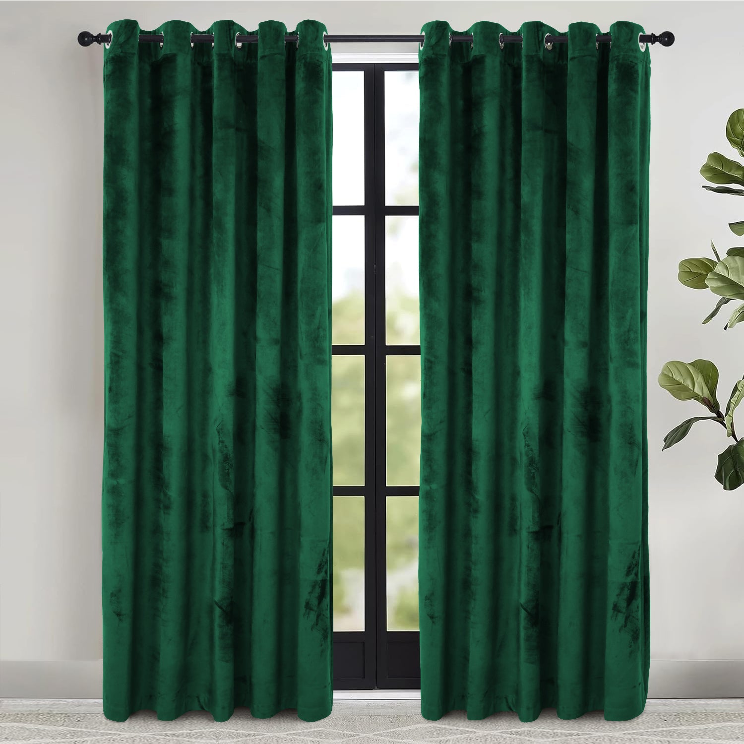 Velvet Eyelet Curtains Ready Made