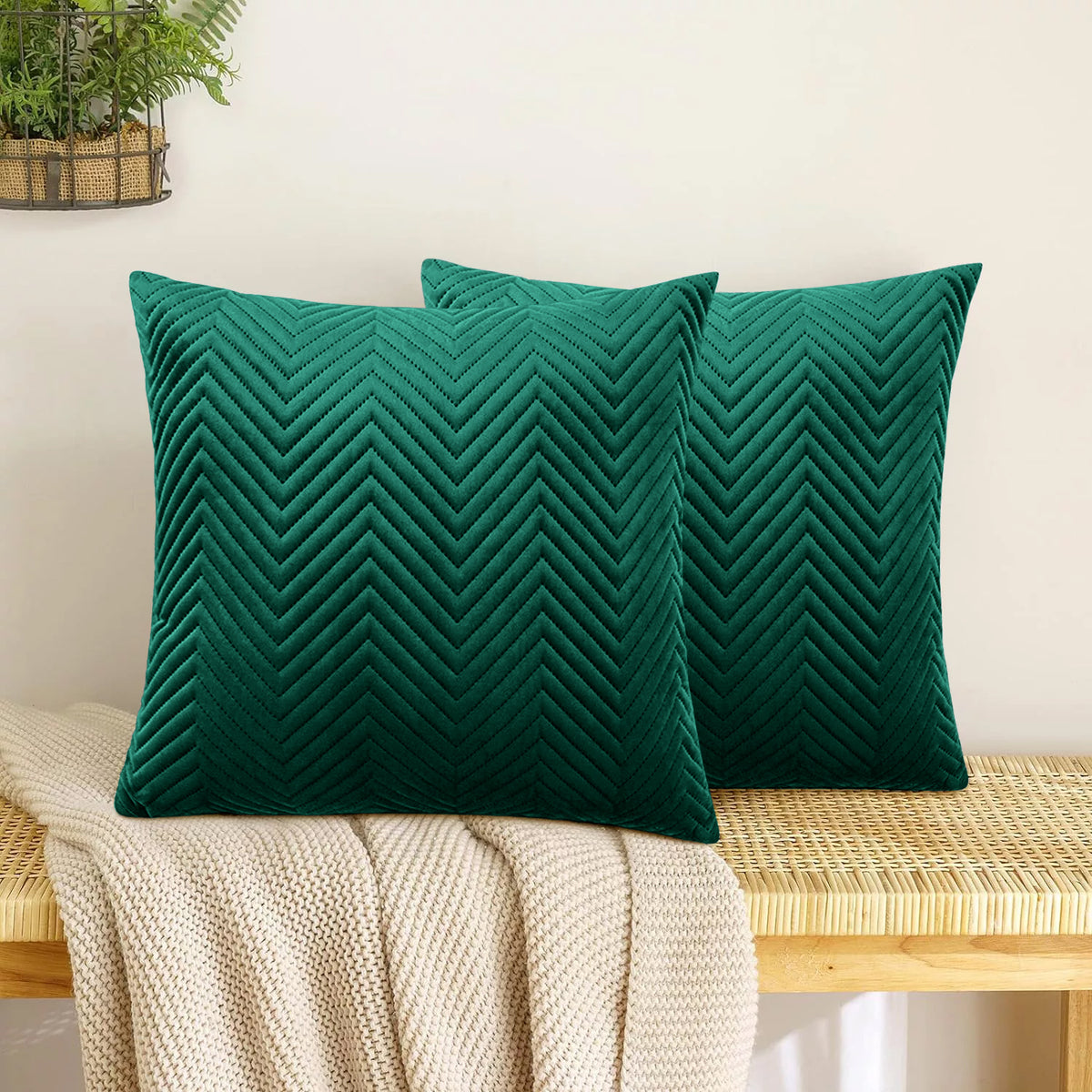 Pack Of 2 Quilted Embossed Cushion Covers