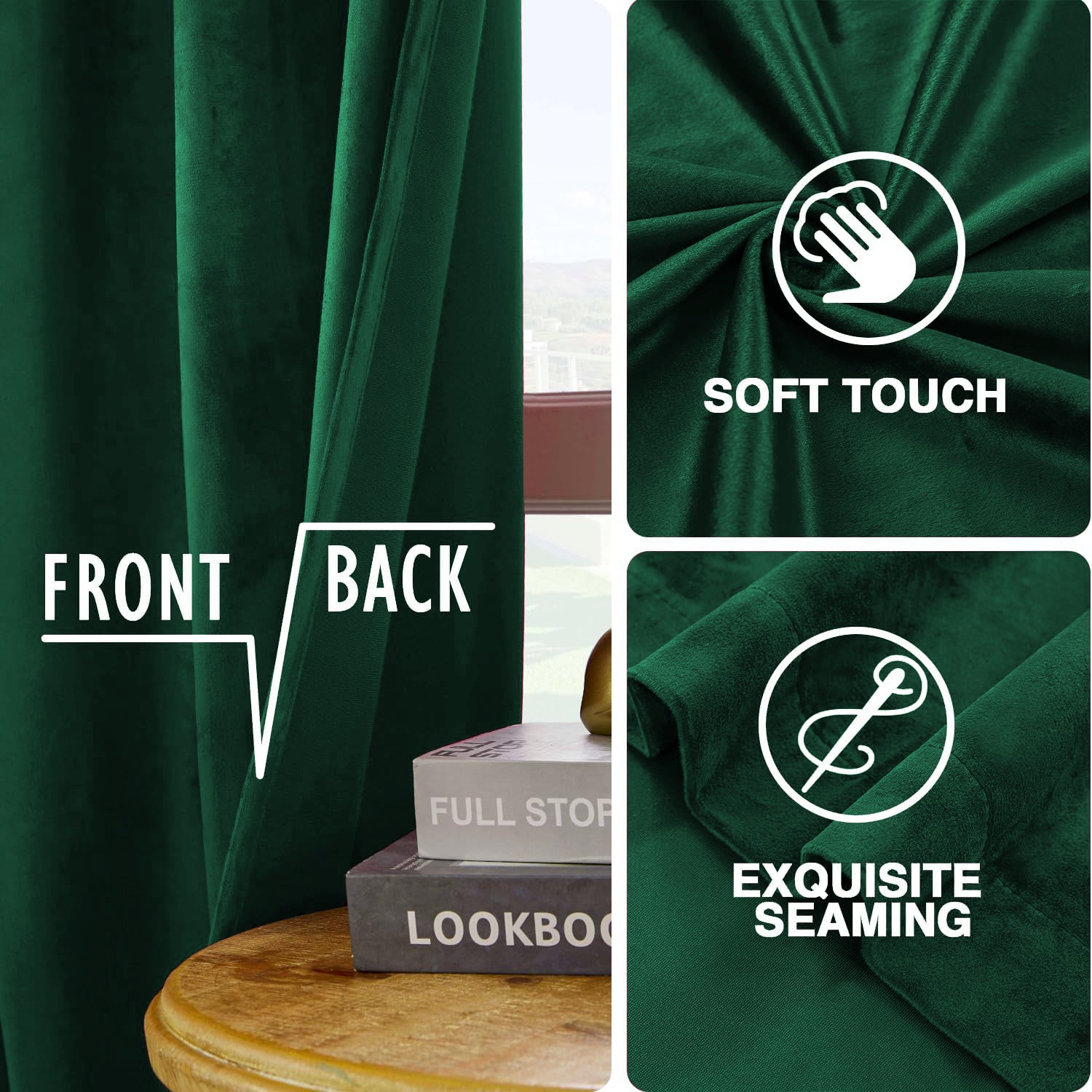 Velvet Eyelet Curtains Ready Made