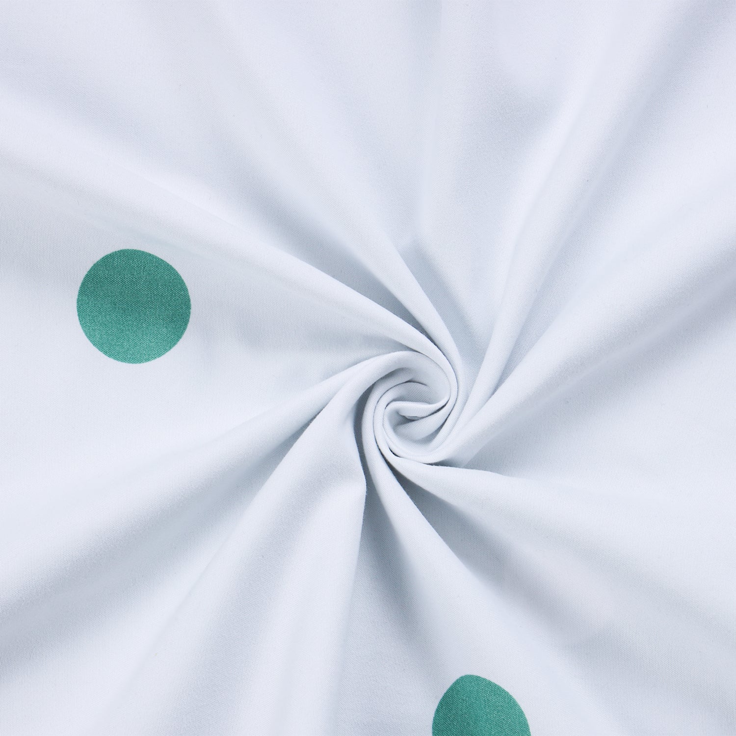 Polka Dot Printed Duvet Cover Set White & Green