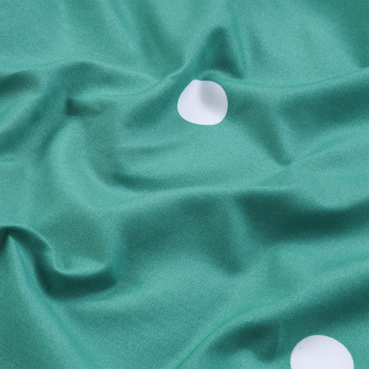 Polka Dot Printed Duvet Cover Set White & Green