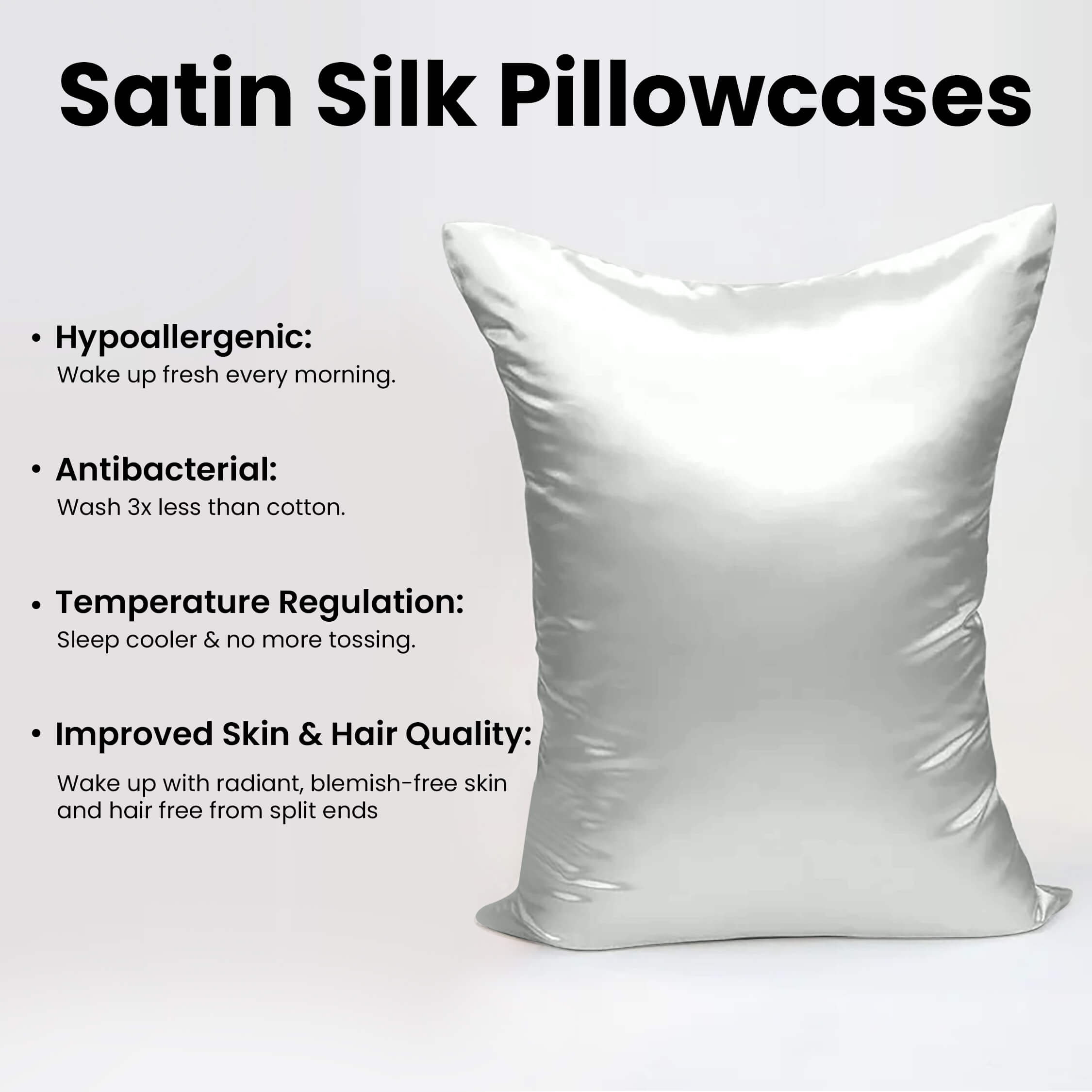 Satin Silk Pillowcases Pair