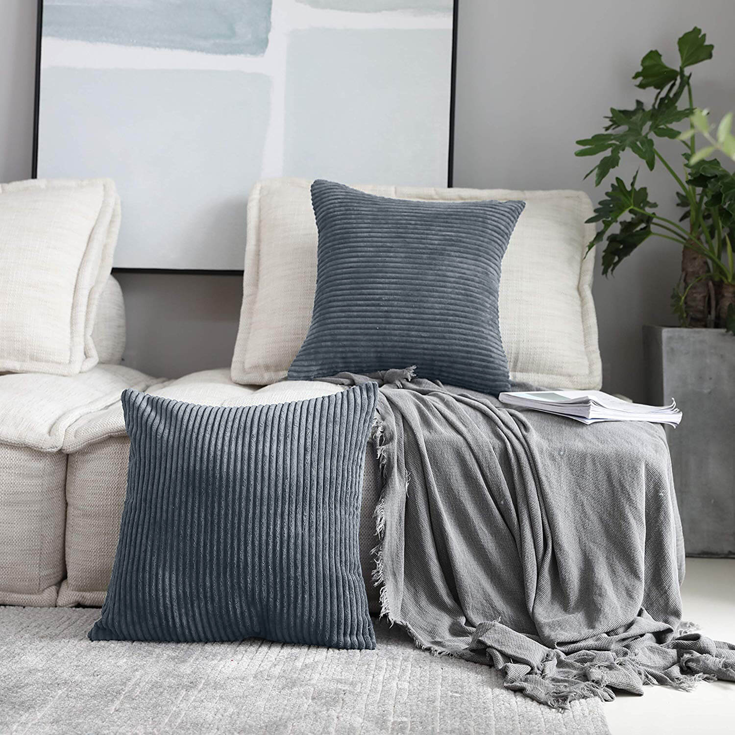 Striped Velvet Cushion Covers