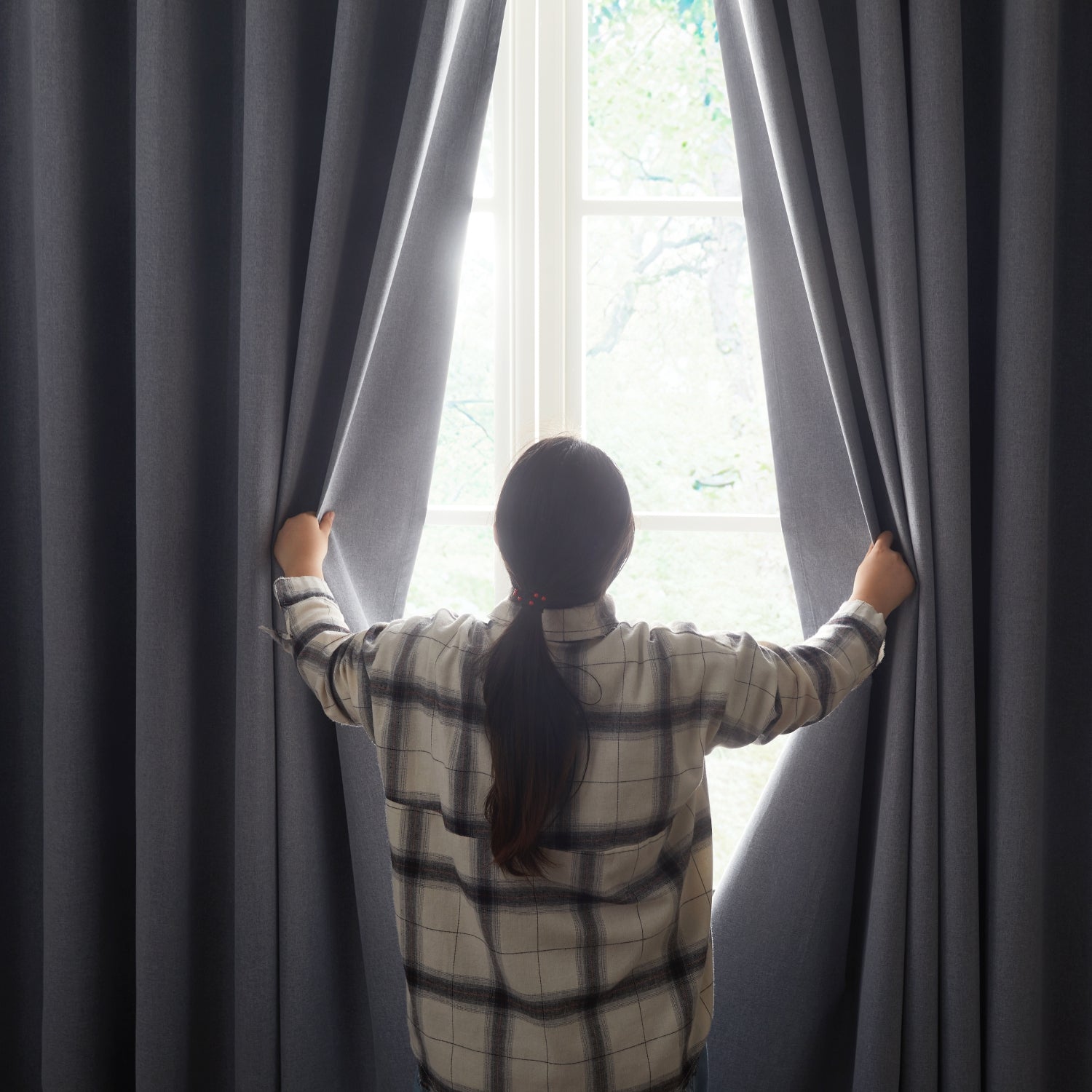 135 GSM Eyelet Ready Made Blackout Curtains For Living Room