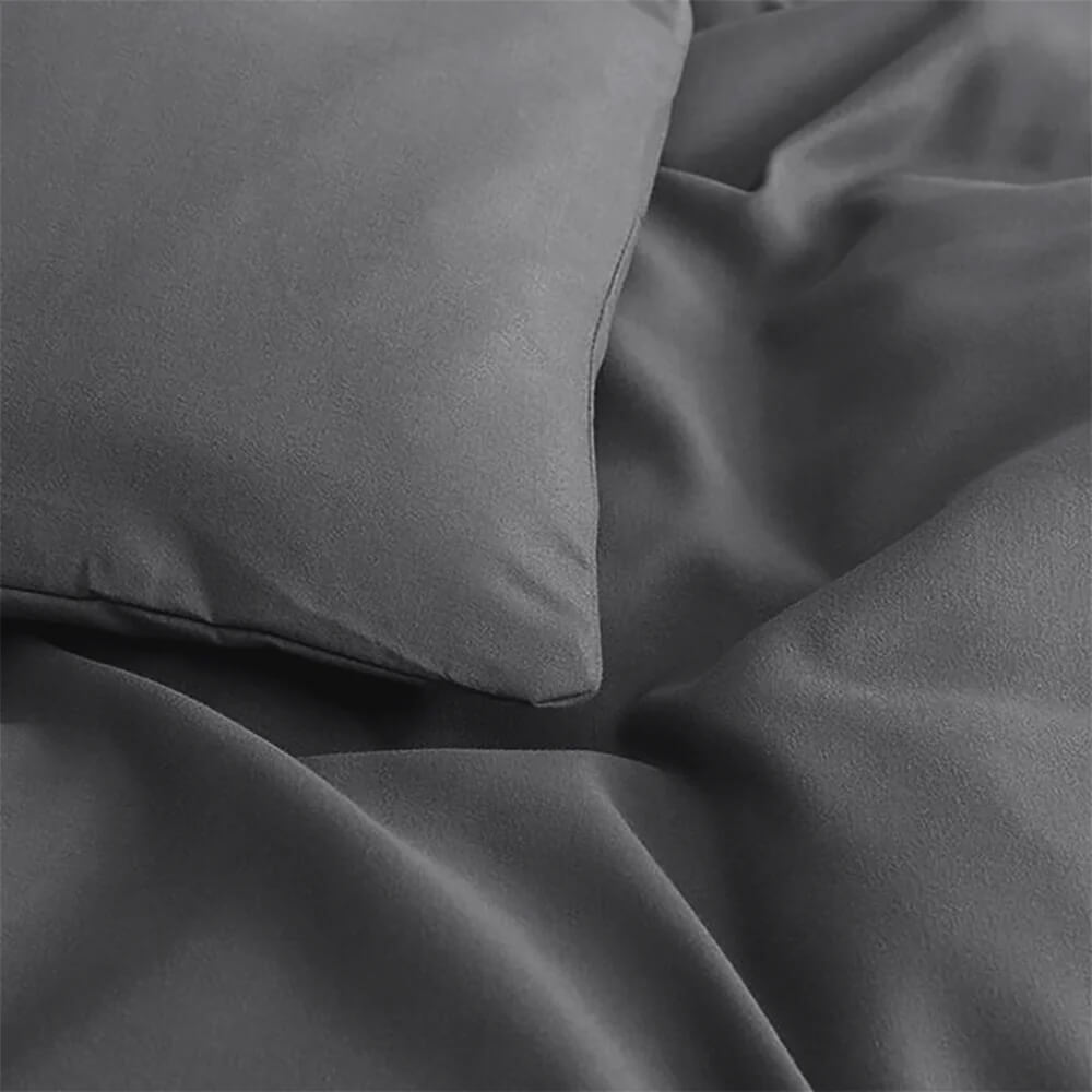 Plain Duvet Cover with Pillowcases Set