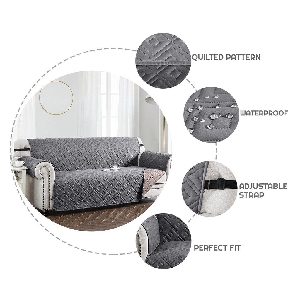 Waterproof Sofa Protector Cover Non-Slip Dark Grey