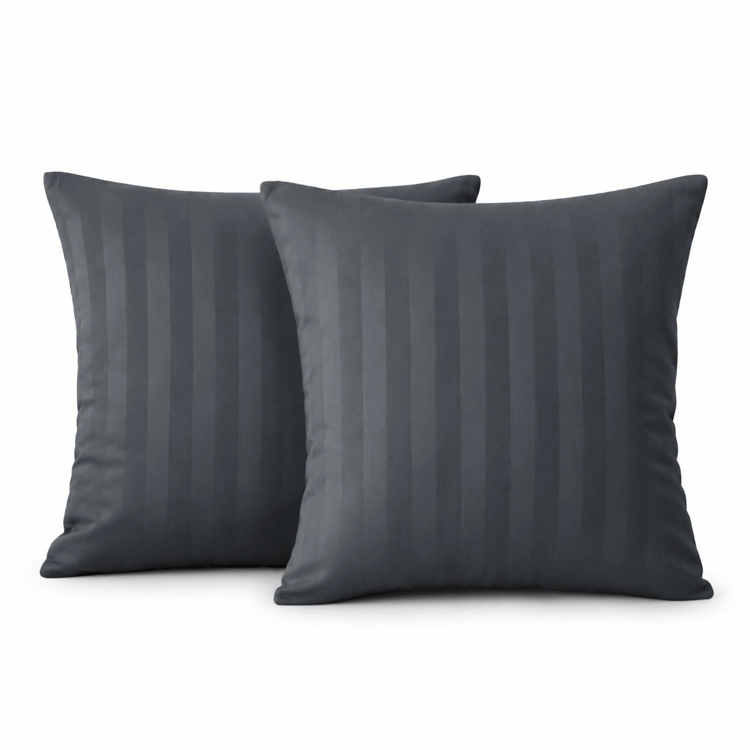 Pair of Stripe Microfibre Cushion Covers for Sofa