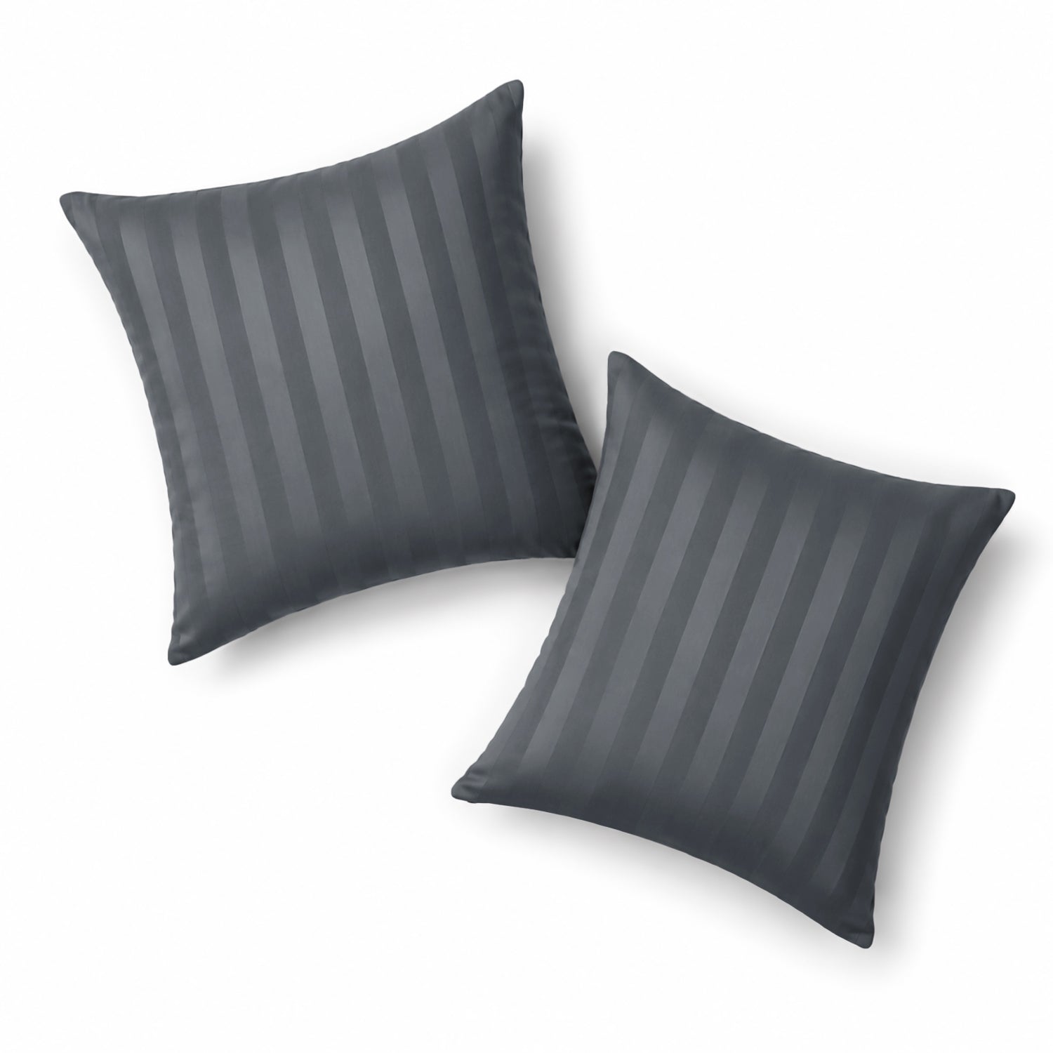 Pair of Stripe Microfibre Cushion Covers for Sofa