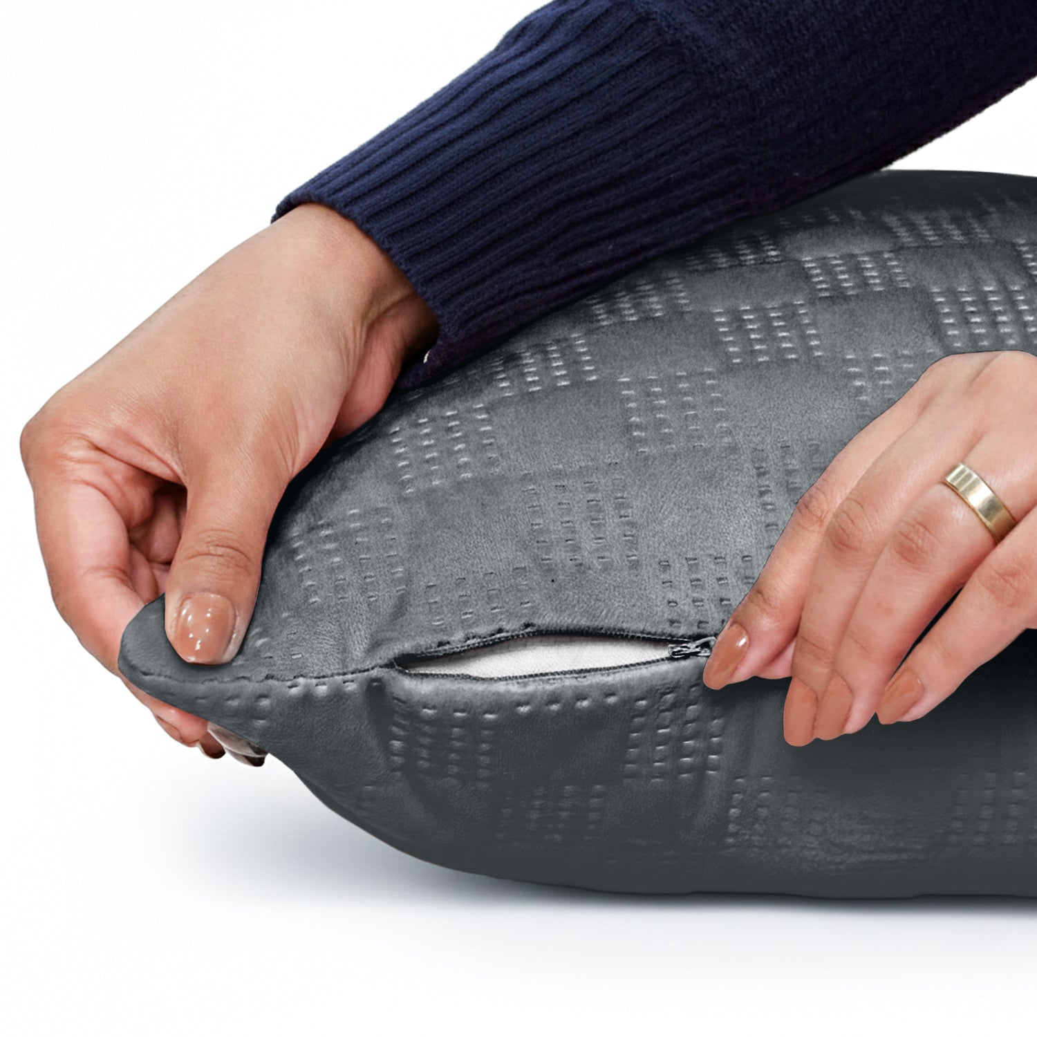 Checked Pattern Velvet Cushion Covers – Pack Of 2