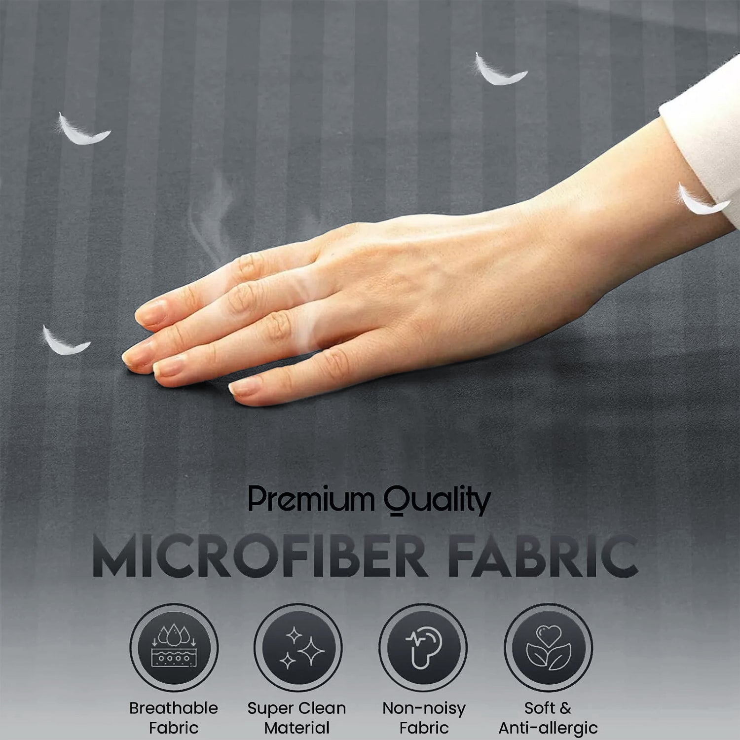 Stripe 4 Piece Bedding Set Duvet Cover, Pillowcases & Fitted Sheet