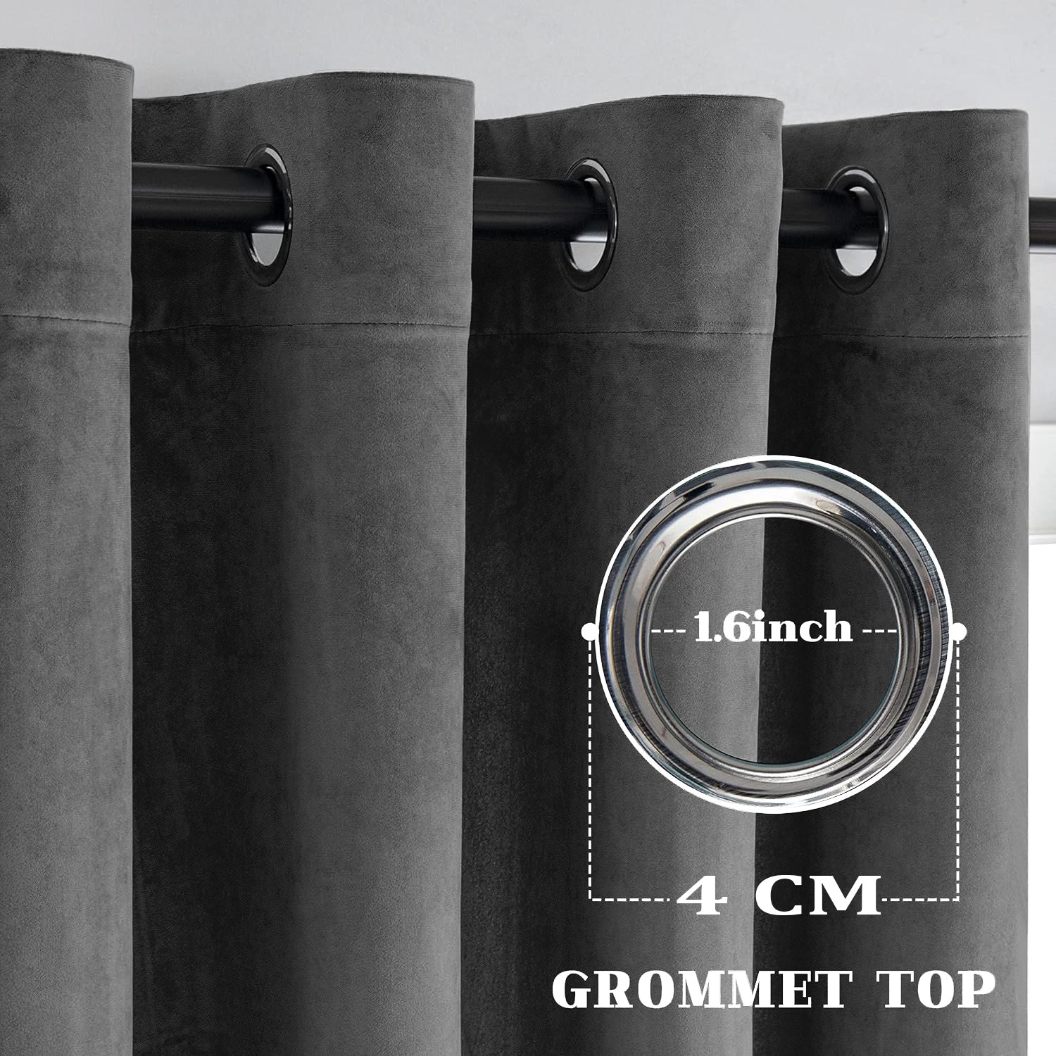 Velvet Eyelet Curtains Ready Made