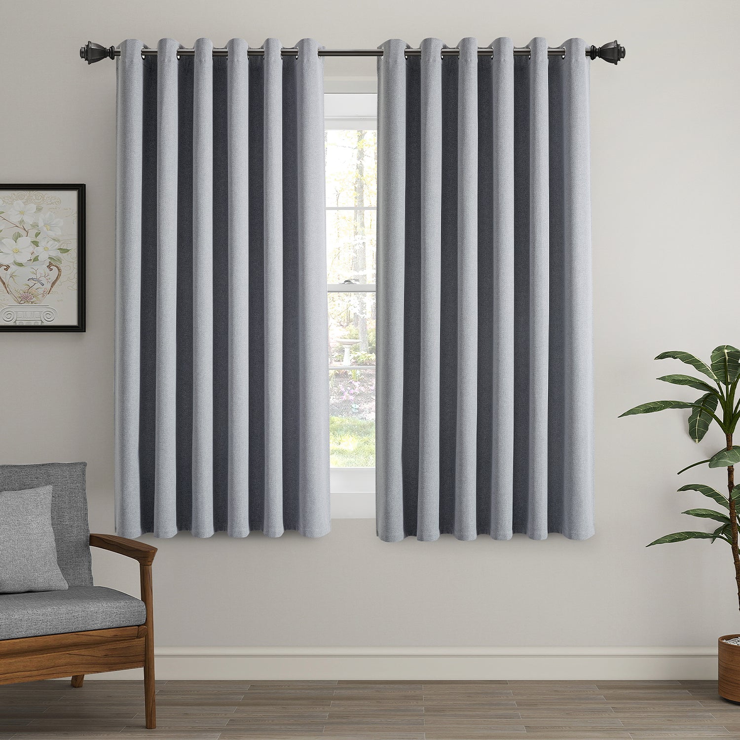 Ready Made 100% Blackout Linen Curtains