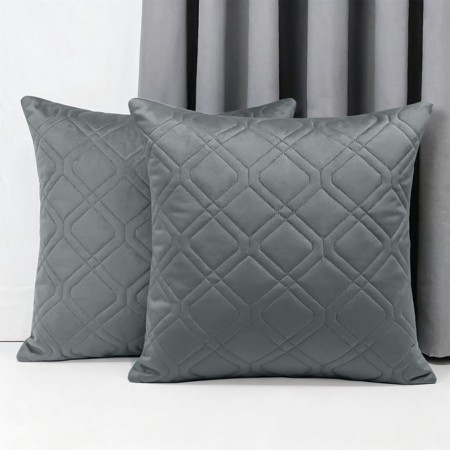 Soft Velvet Cushion Cover with Diamond Pattern – Pack Of 2