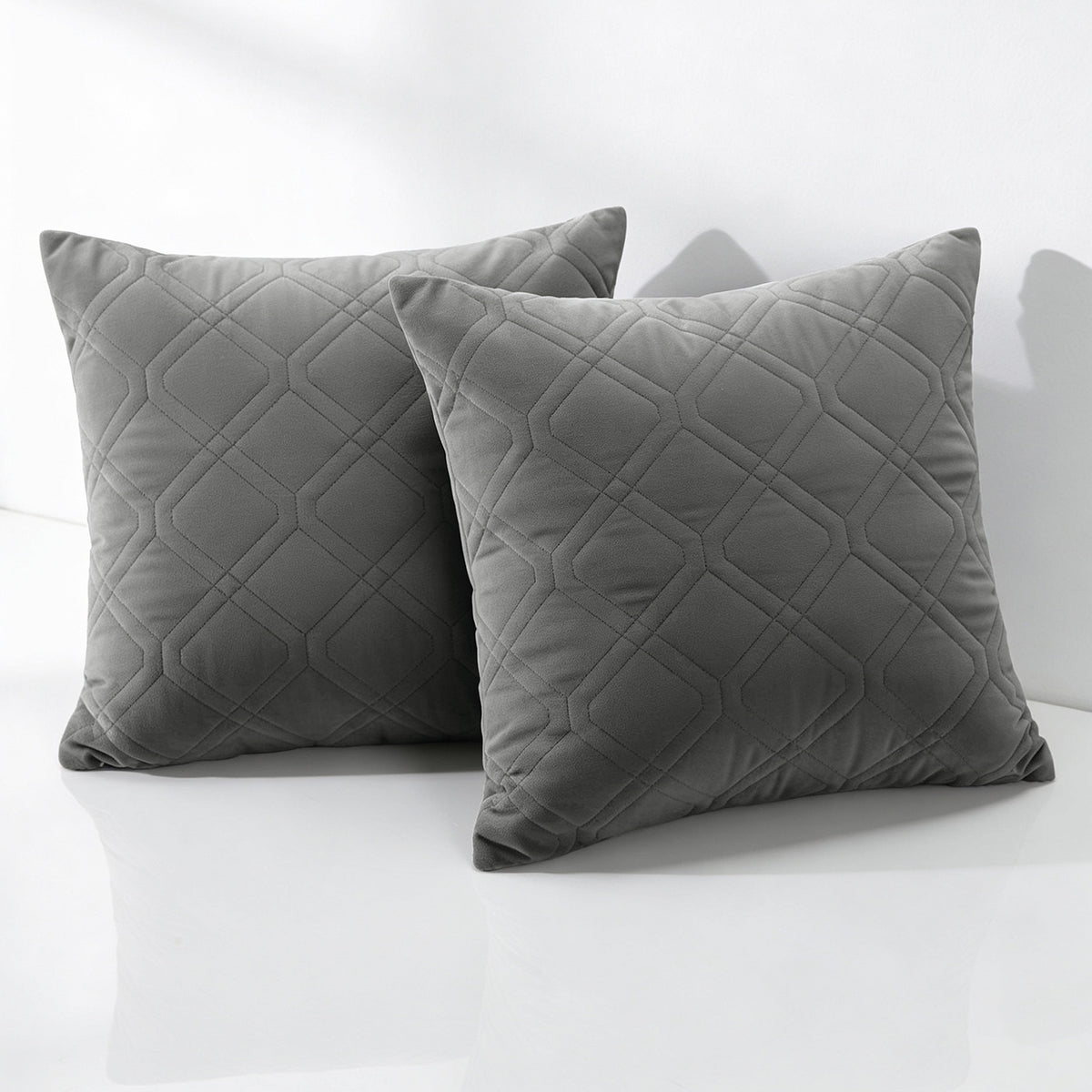 Soft Velvet Cushion Cover with Diamond Pattern – Pack Of 2