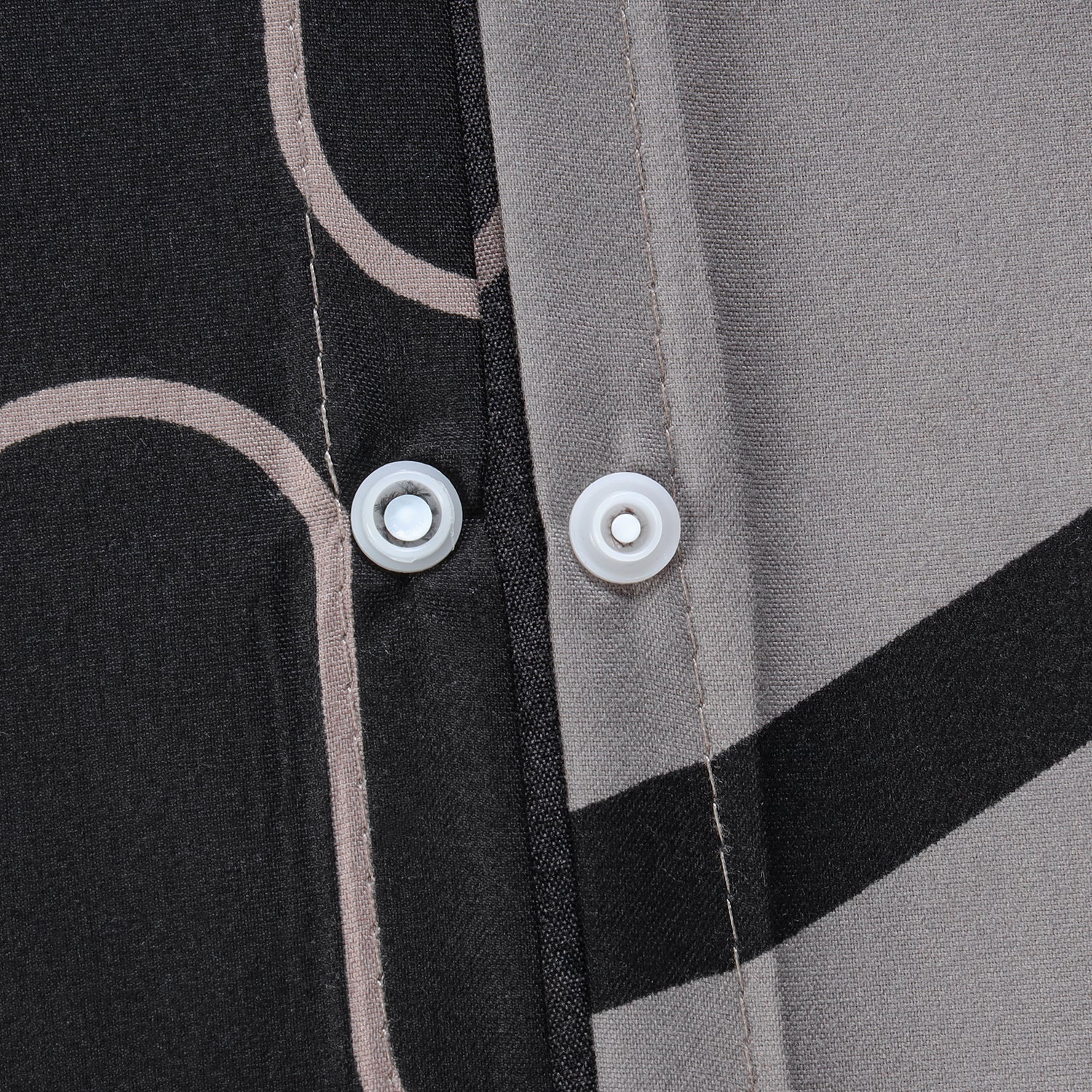 Waves Printed Duvet Cover Grey & Black