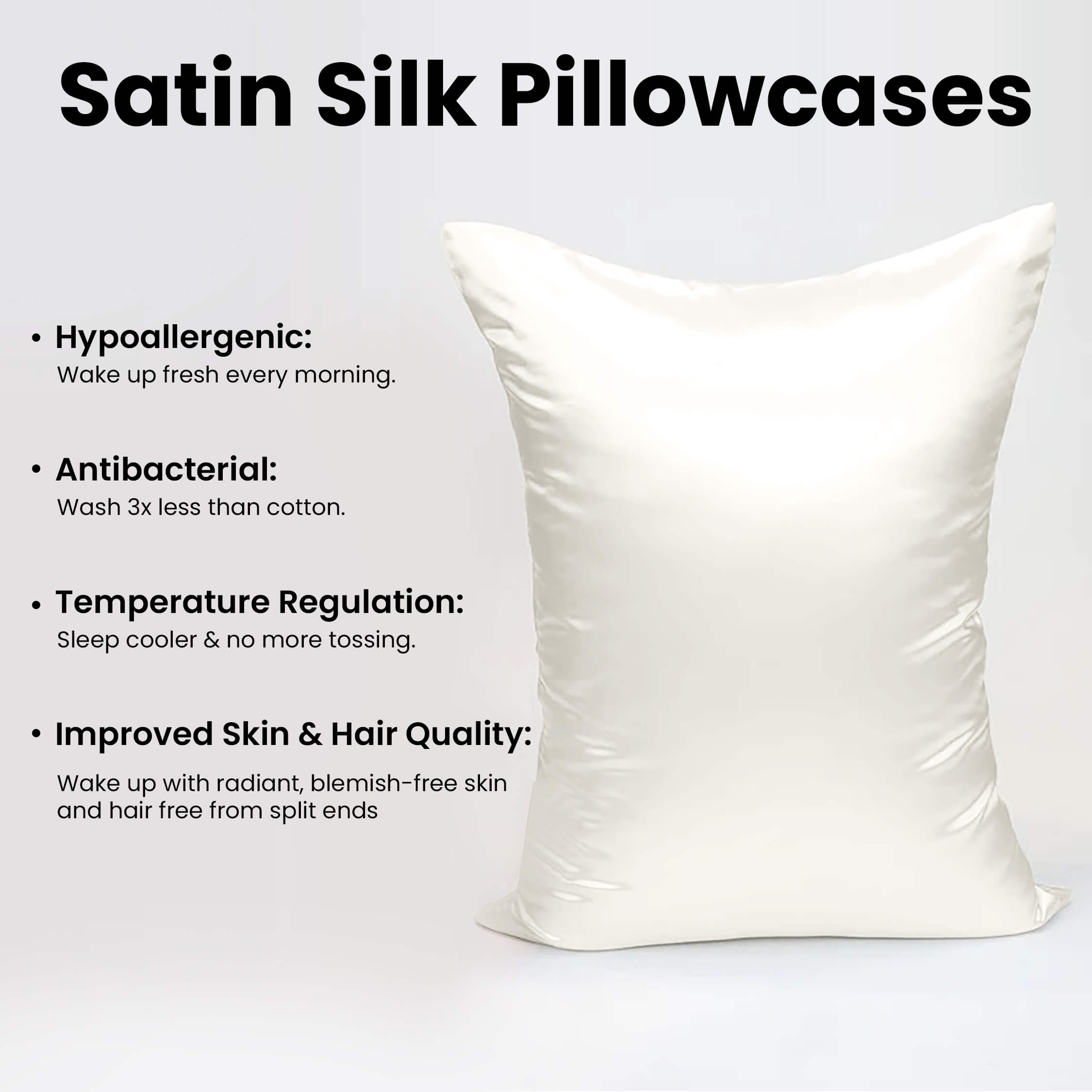 Satin Silk Pillowcases Pair