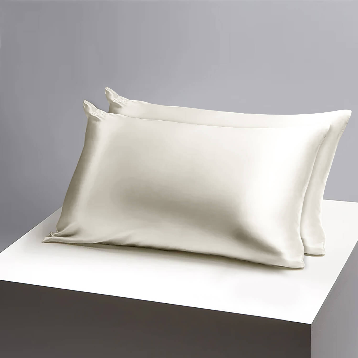 lvory Satin Silk Pillowcases Pair