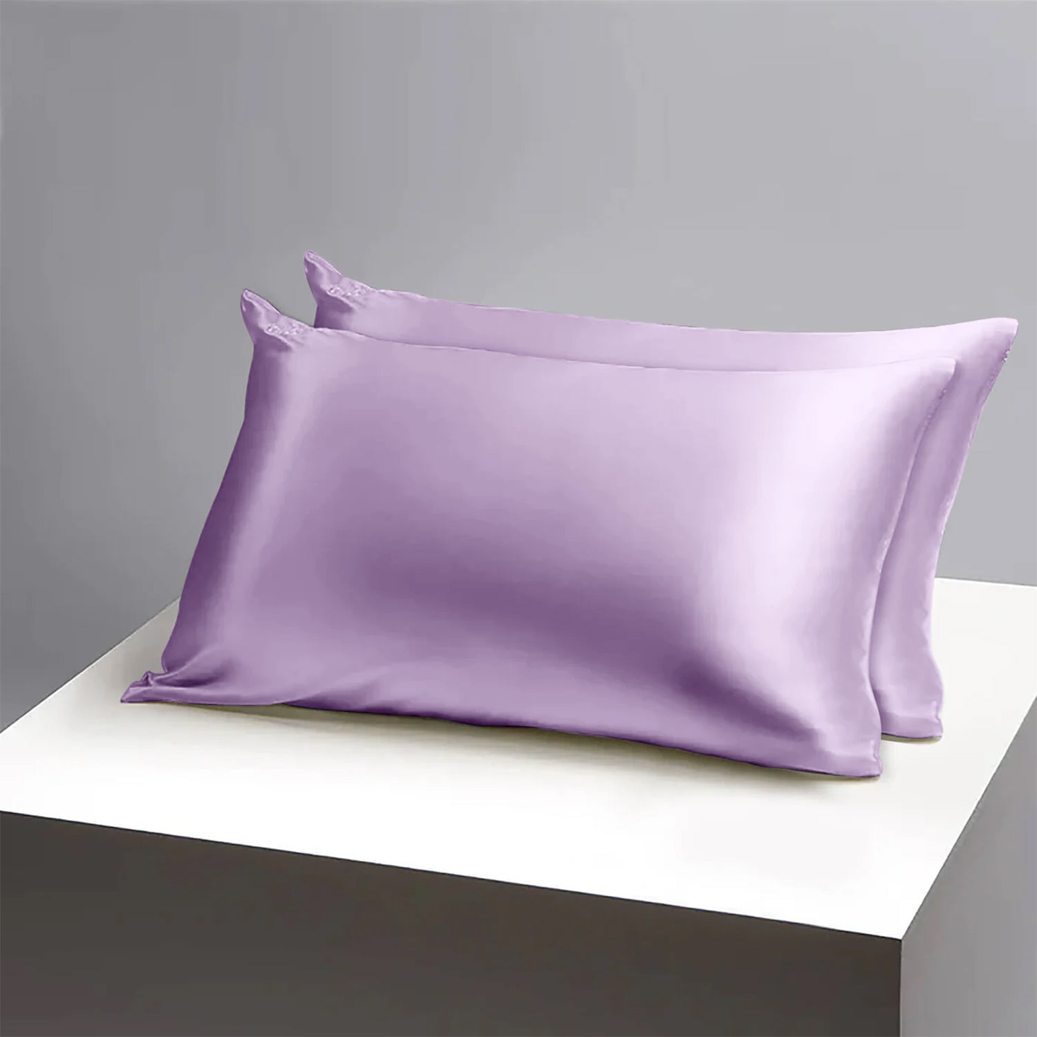 Lavender Satin Silk Pillowcases Pair