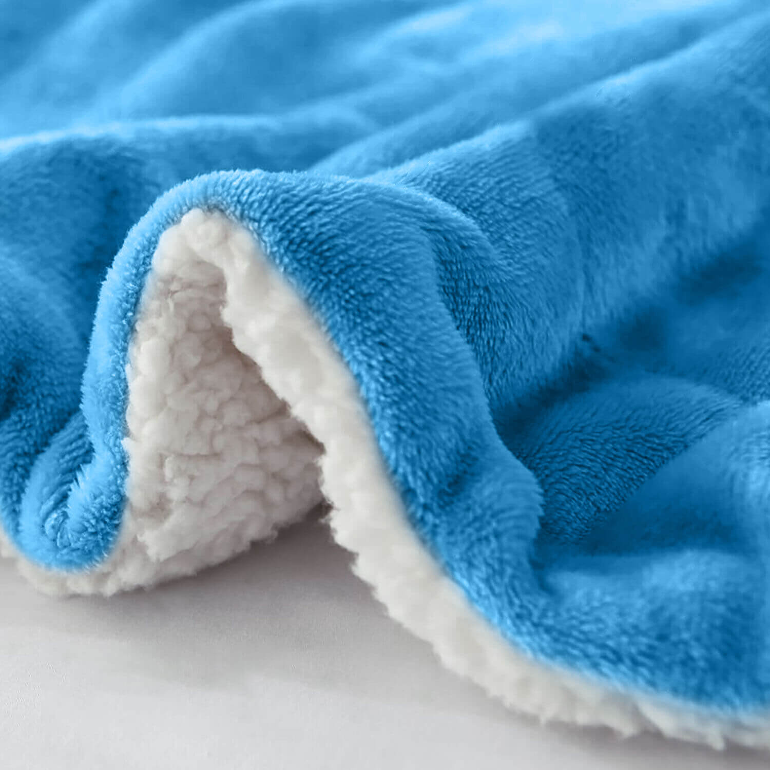 Light Blue Sherpa Throw Blanket