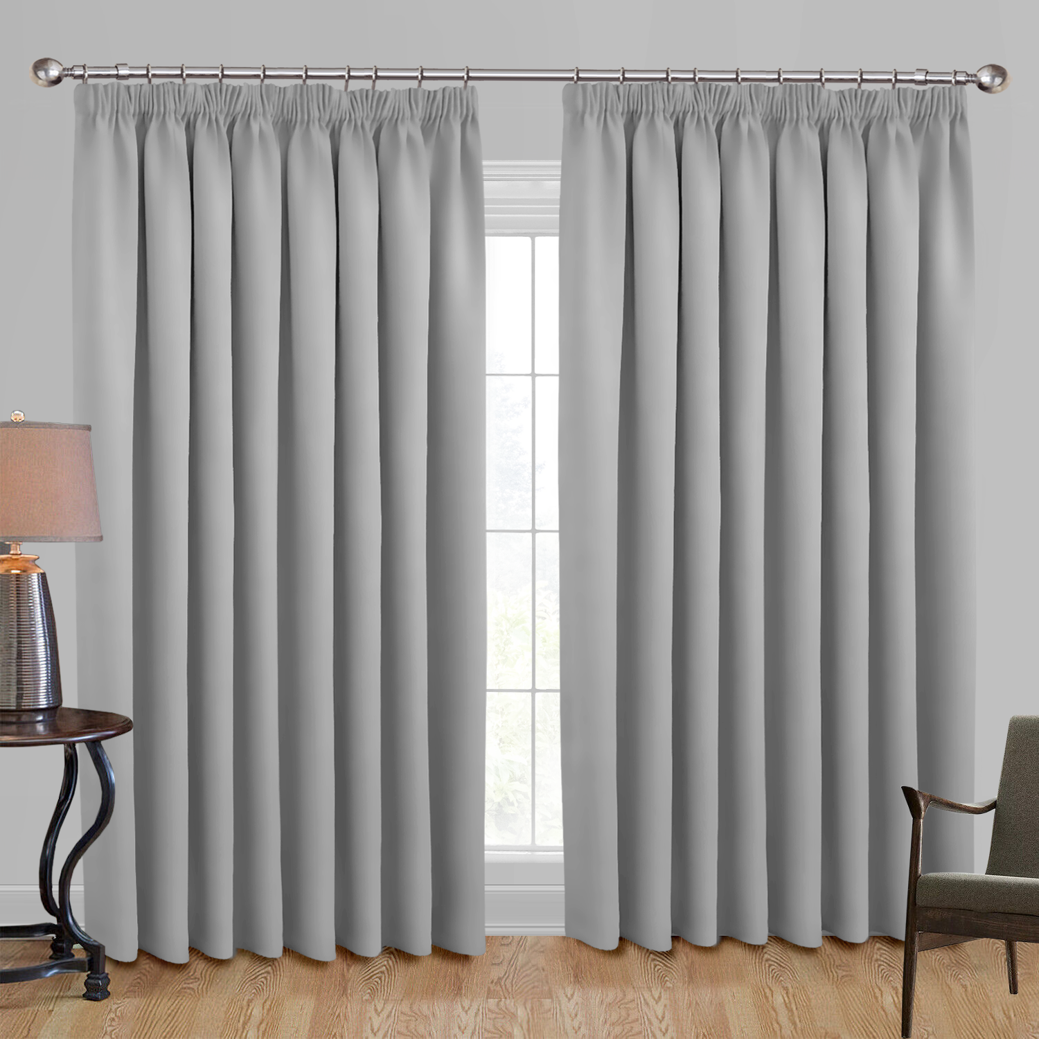 Pencil Pleat Blackout Curtains