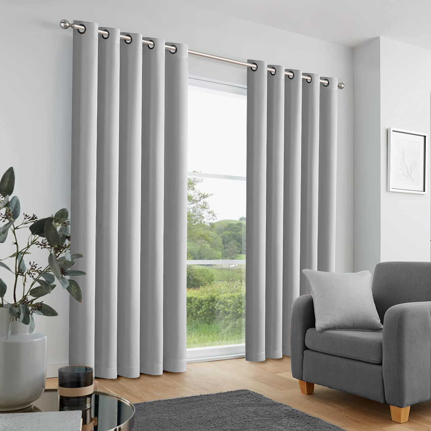 Plain Blackout Eyelet Curtains