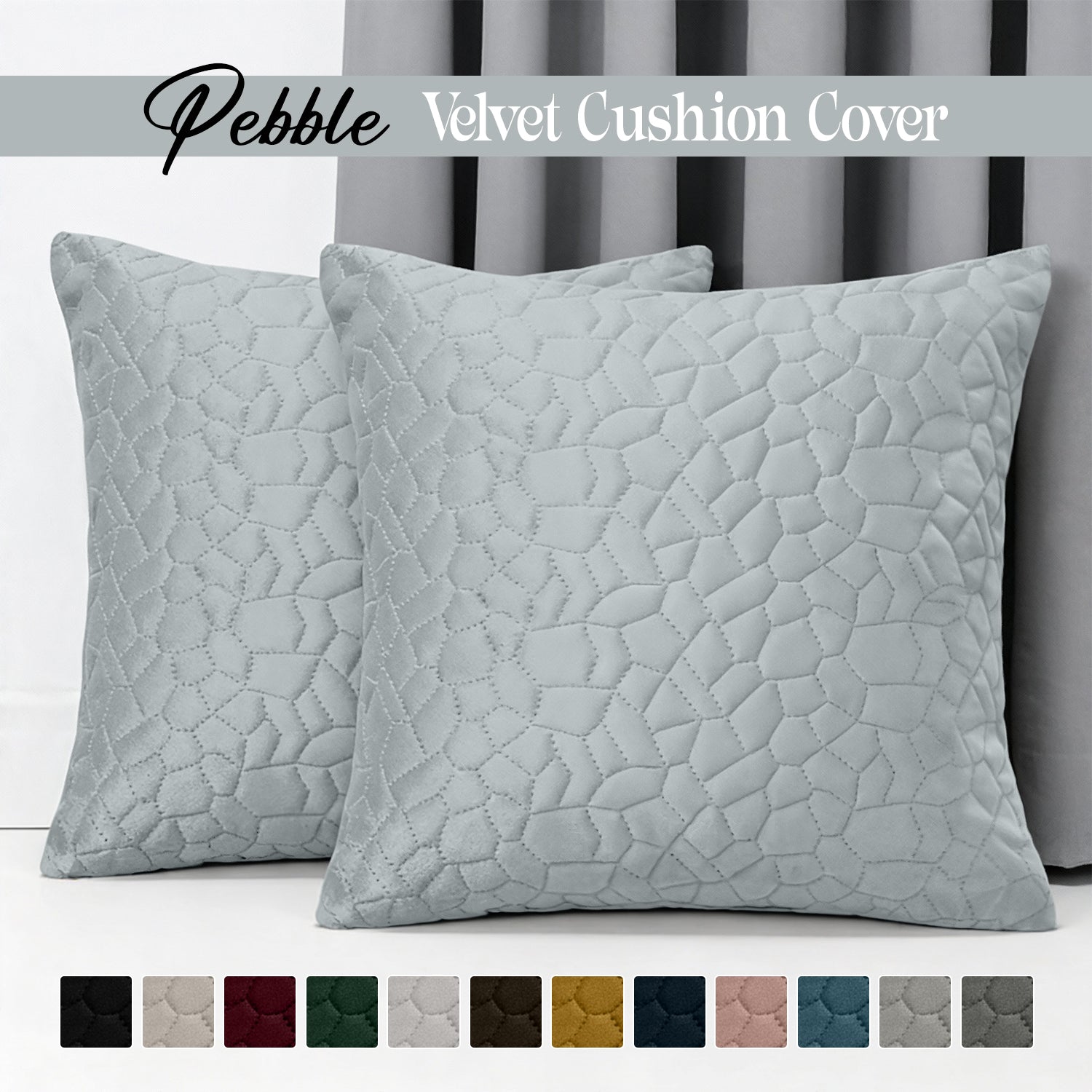 Luxury Velvet Cushion Cover with Pebble Embossed Texture – Pack Of 2