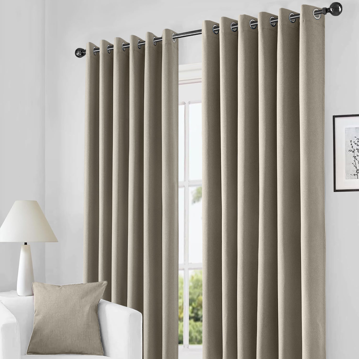 Ready Made 100% Blackout Linen Curtains