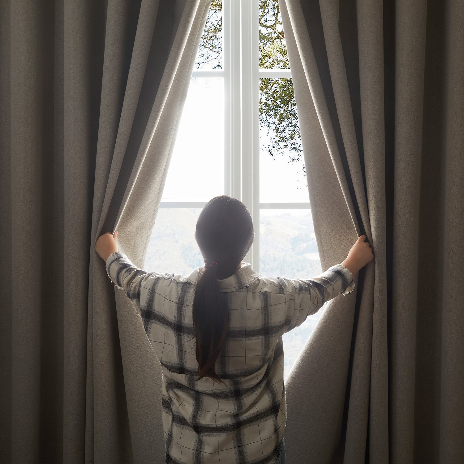 Ready Made 100% Blackout Linen Curtains