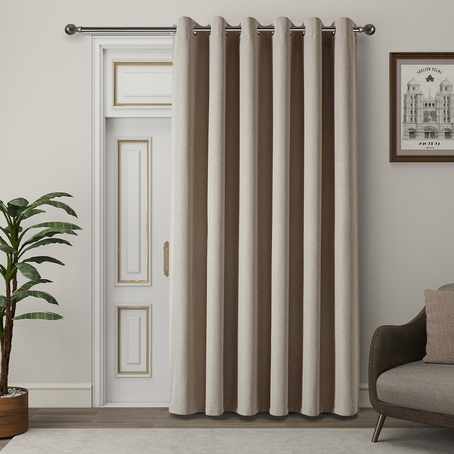 Ready Made 100% Blackout Linen Curtains