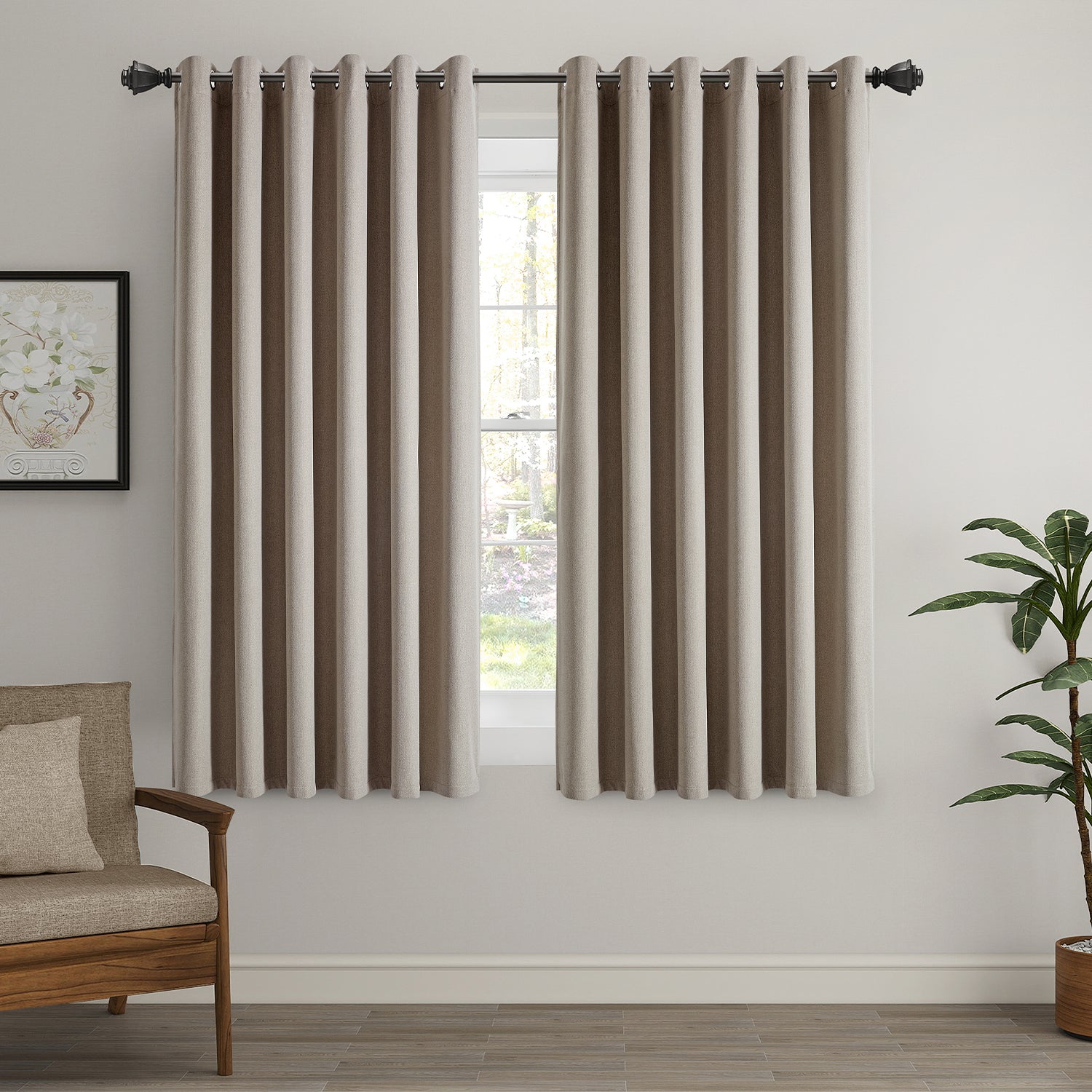 Ready Made 100% Blackout Linen Curtains