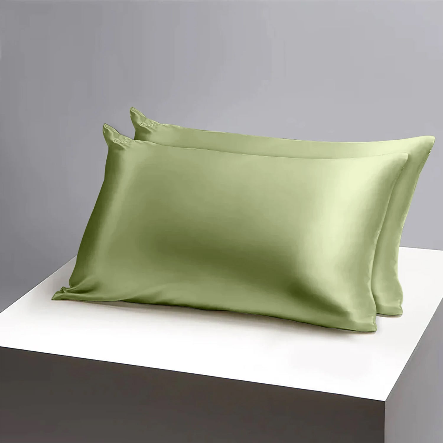 Mint Satin Silk Pillowcases Pair
