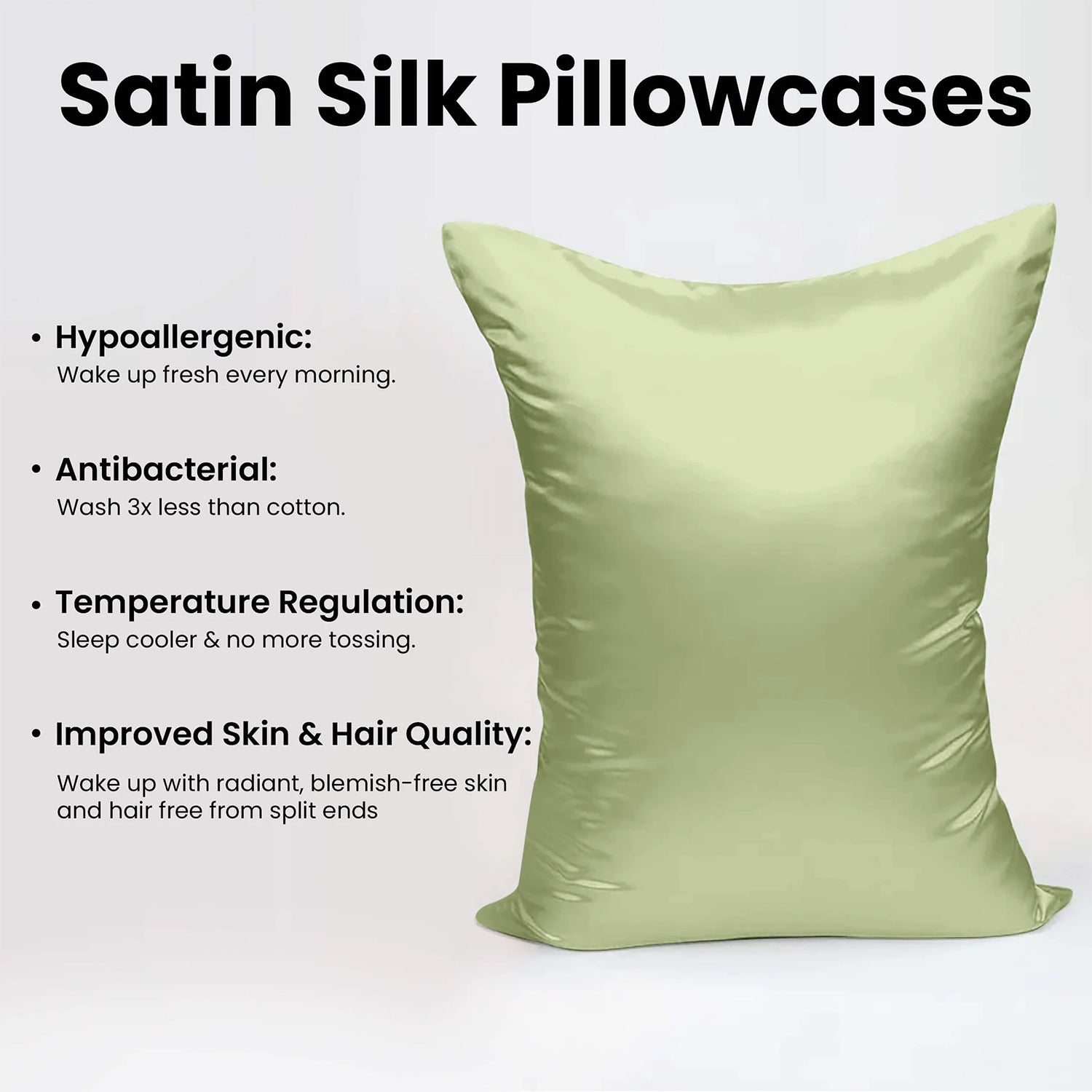 Satin Silk Pillowcases Pair