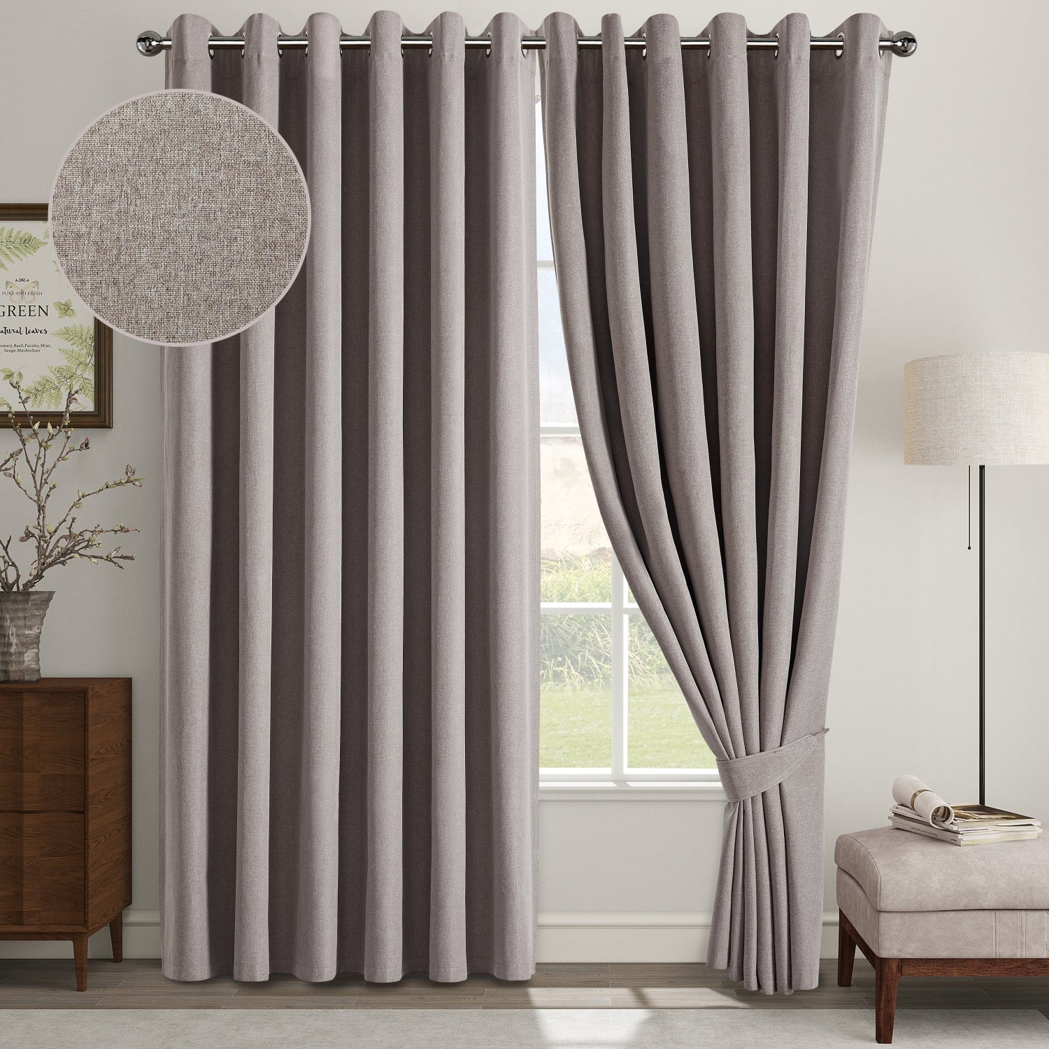 135 GSM Eyelet Ready Made Blackout Curtains For Living Room