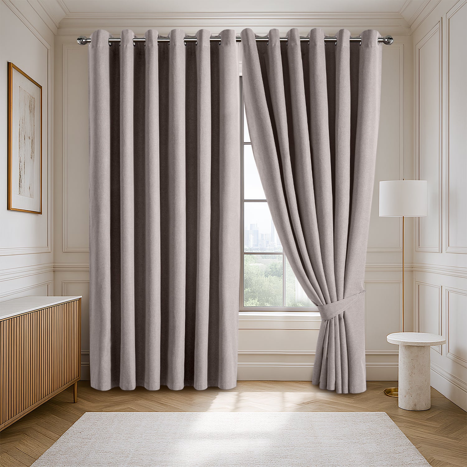 135 GSM Eyelet Ready Made Blackout Curtains For Living Room