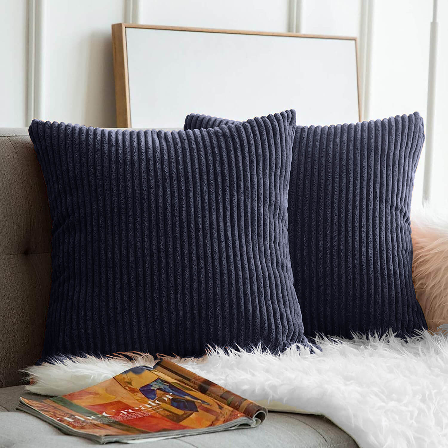 Striped Velvet Cushion Covers