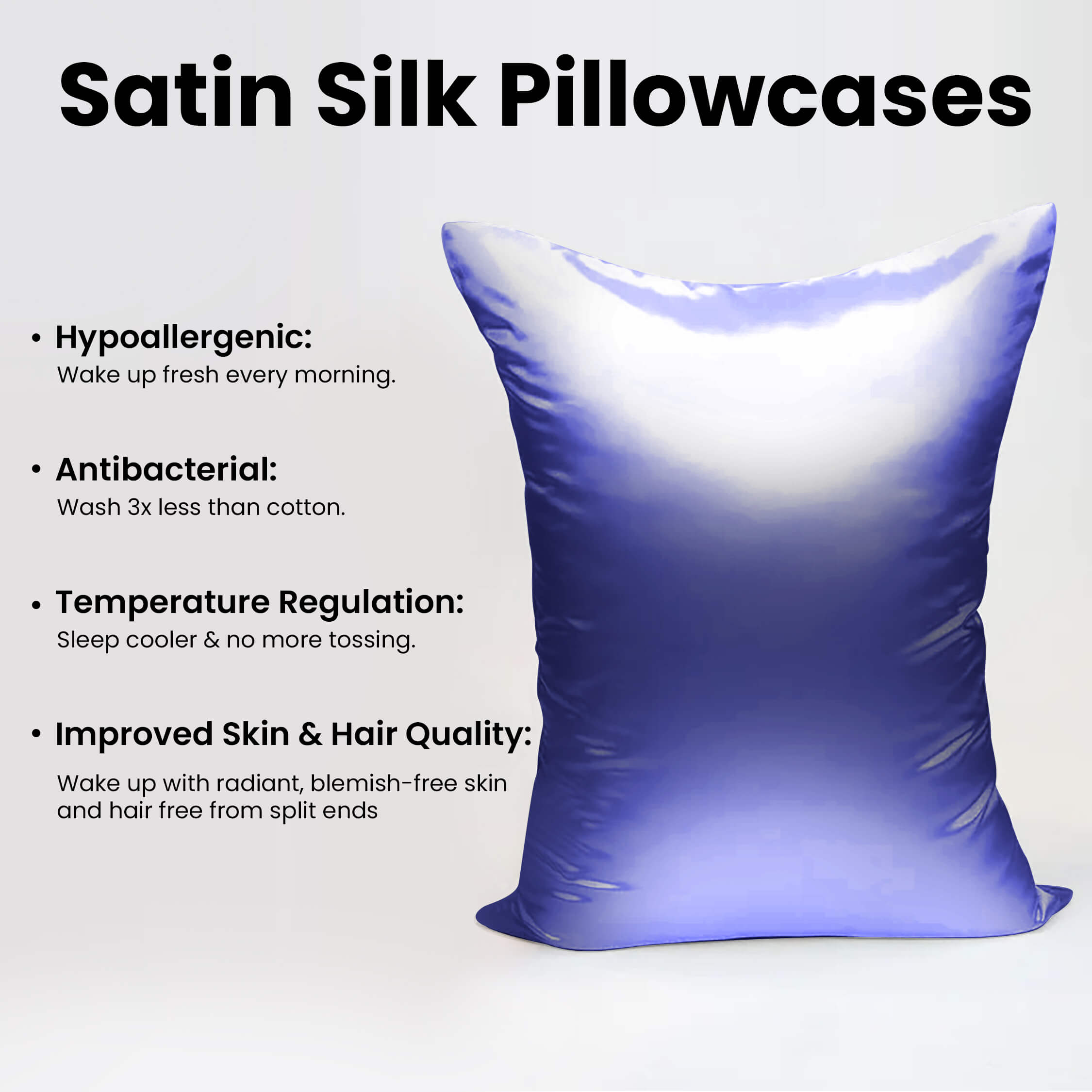 Satin Silk Pillowcases Pair