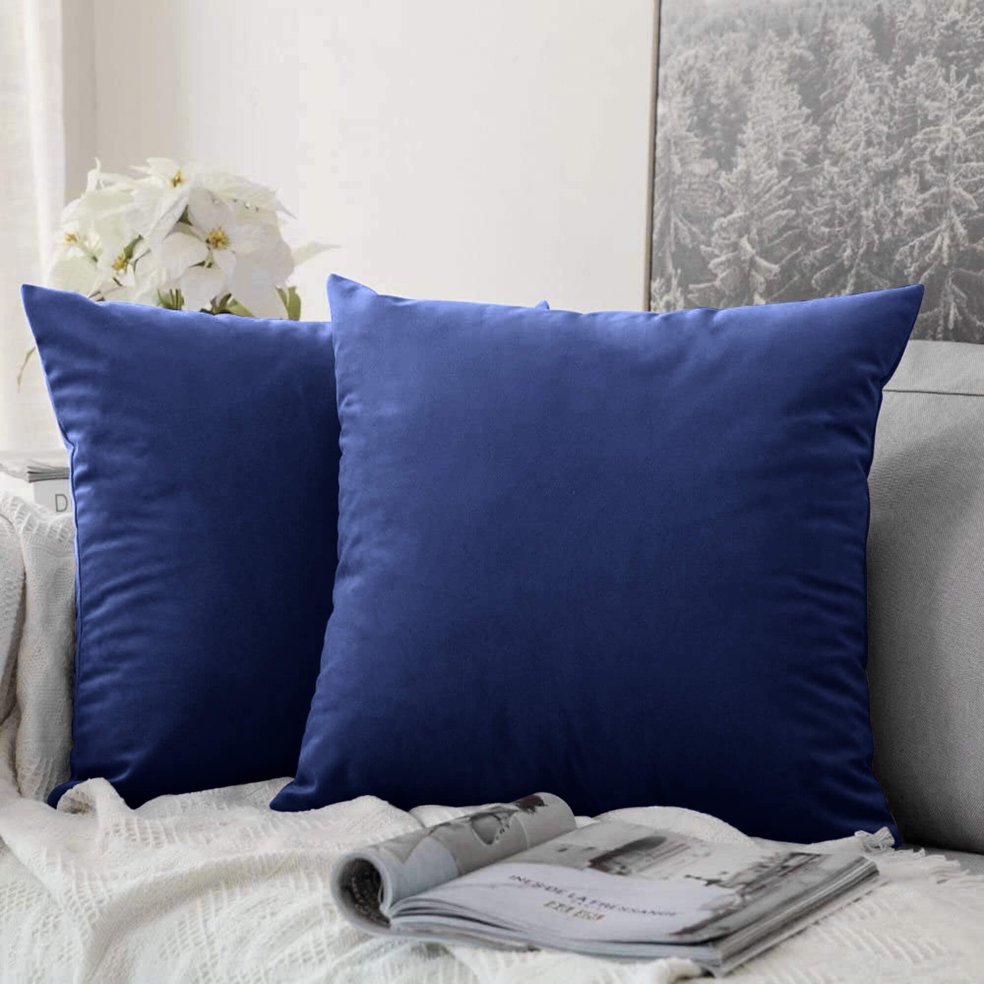 Navy Cushion Covers 45x45