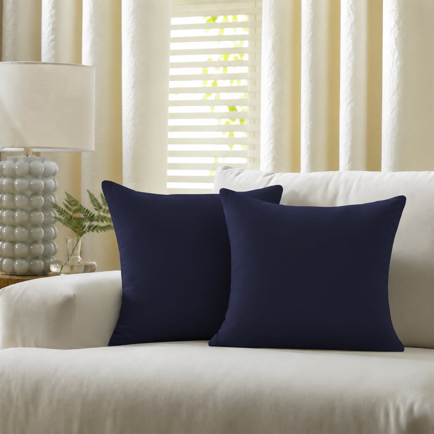 Pair of Microfibre Plain Cushion Covers for Bed & Living Room